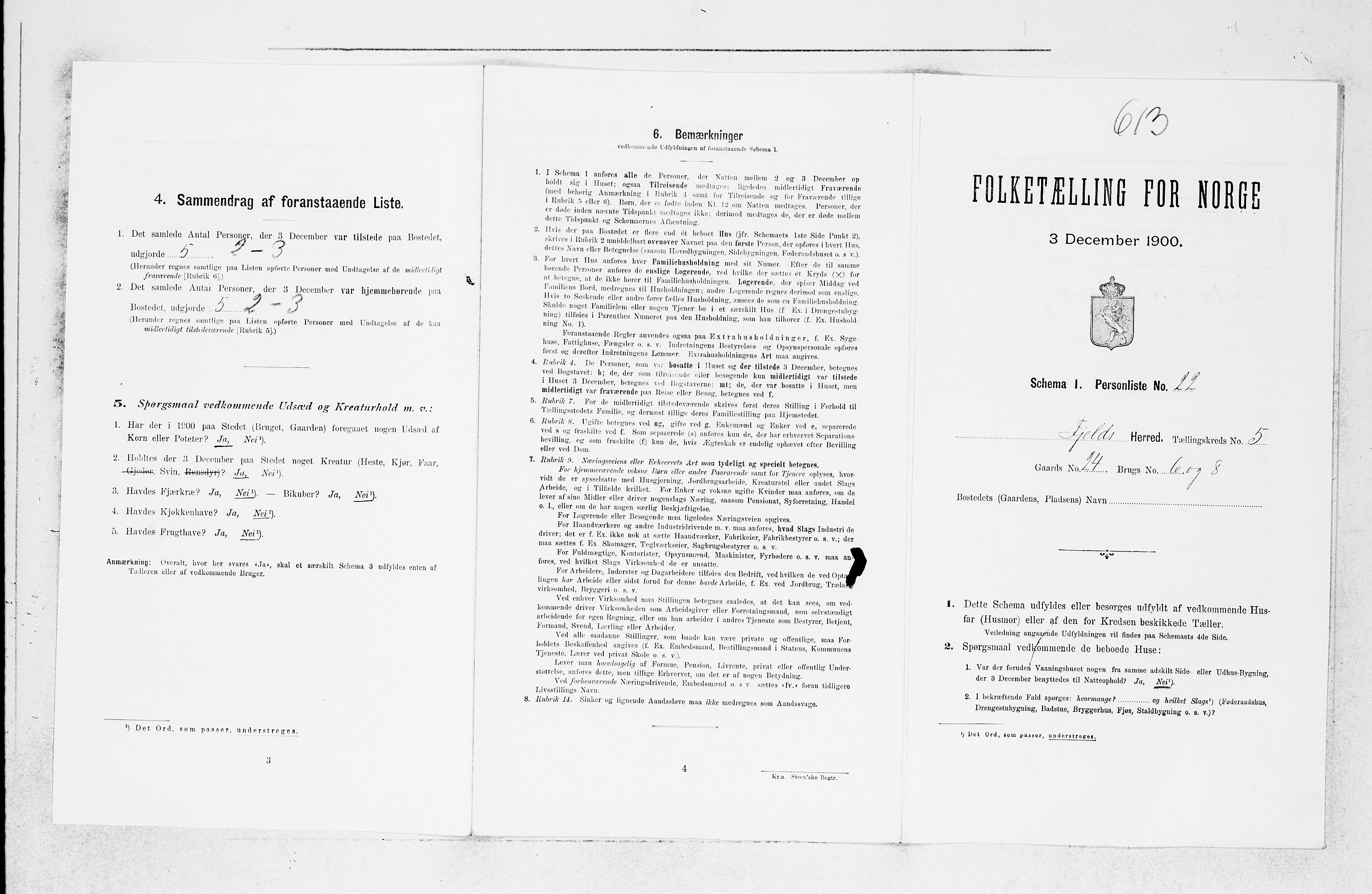 SAB, Folketelling 1900 for 1246 Fjell herred, 1900, s. 583