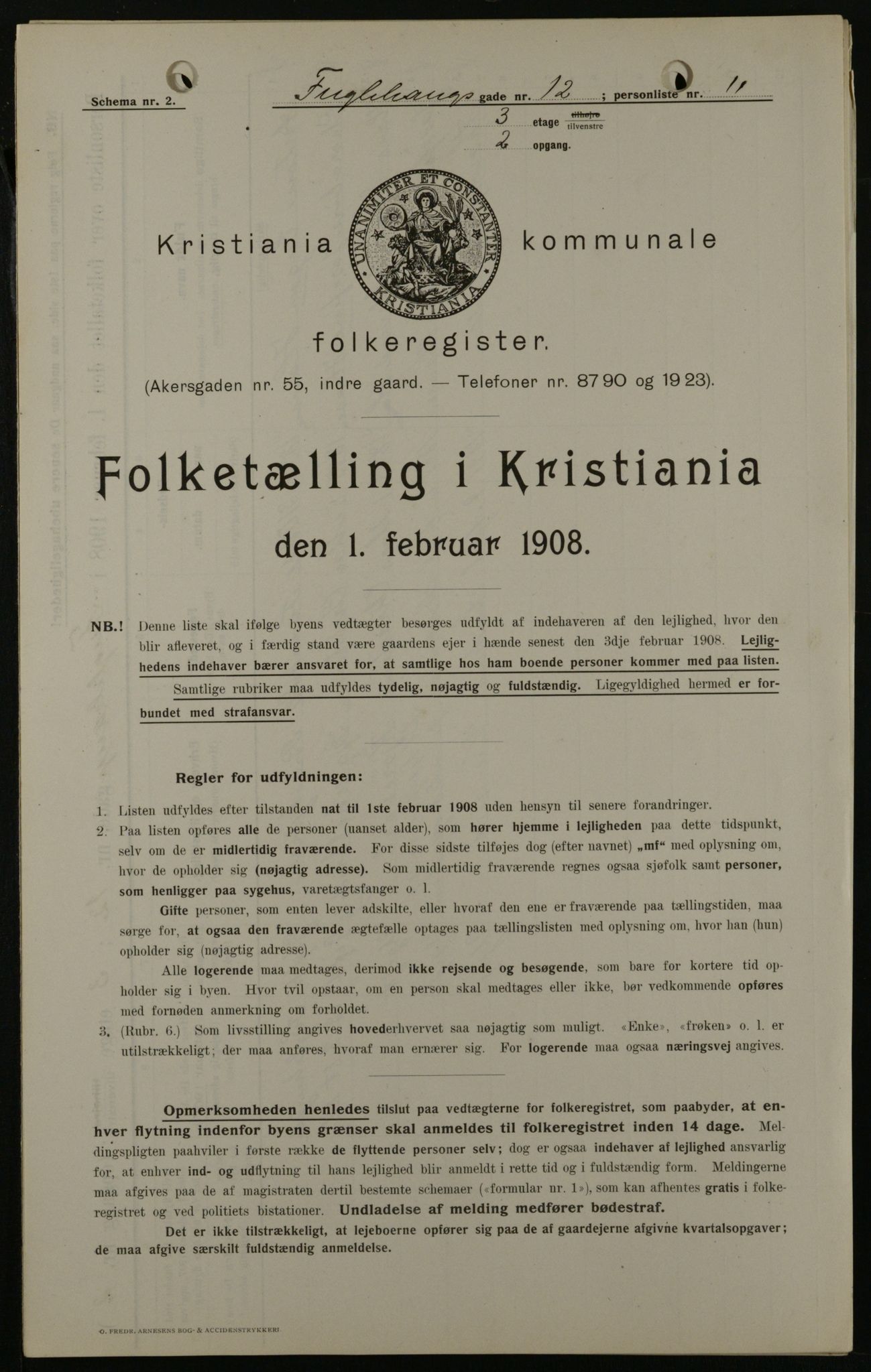 OBA, Kommunal folketelling 1.2.1908 for Kristiania kjøpstad, 1908, s. 25624