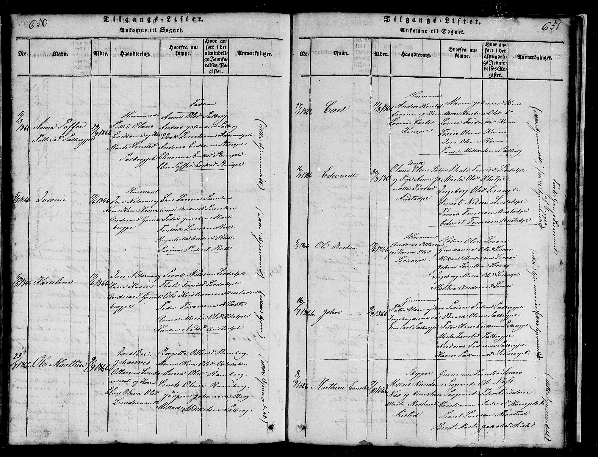 Ministerialprotokoller, klokkerbøker og fødselsregistre - Nord-Trøndelag, SAT/A-1458/731/L0310: Klokkerbok nr. 731C01, 1816-1874, s. 650-651