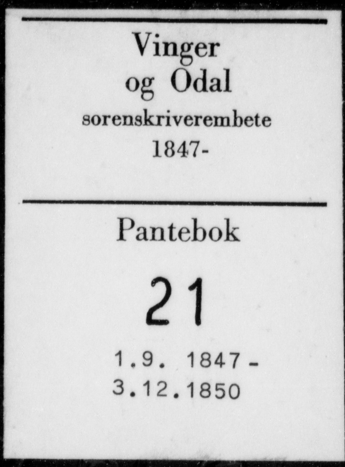 Vinger og Odal sorenskriveri, SAH/TING-022/H/Hb/Hba/L0021: Pantebok nr. 21, 1847-1850