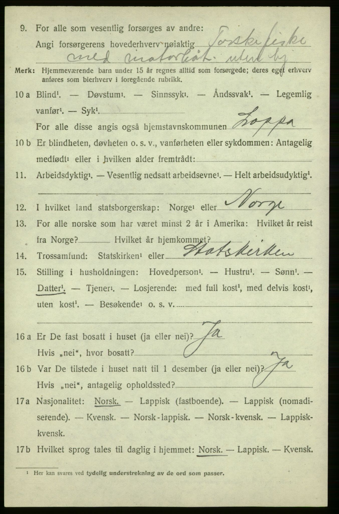 SATØ, Folketelling 1920 for 2014 Loppa herred, 1920, s. 673