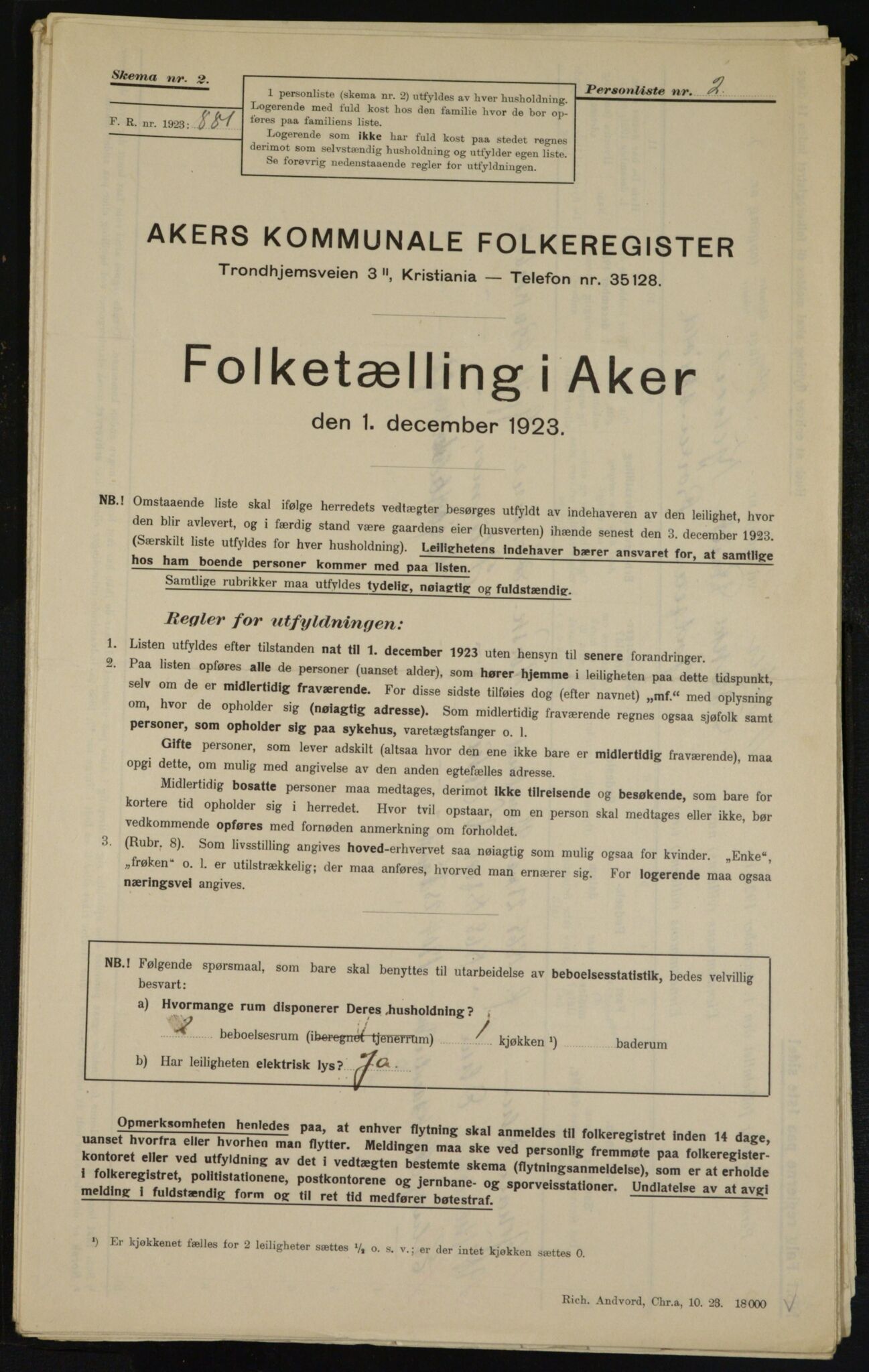 , Kommunal folketelling 1.12.1923 for Aker, 1923, s. 13228