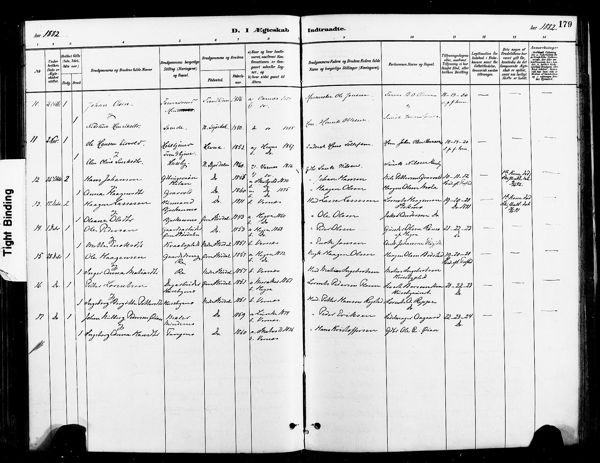 Ministerialprotokoller, klokkerbøker og fødselsregistre - Nord-Trøndelag, SAT/A-1458/709/L0077: Ministerialbok nr. 709A17, 1880-1895, s. 179