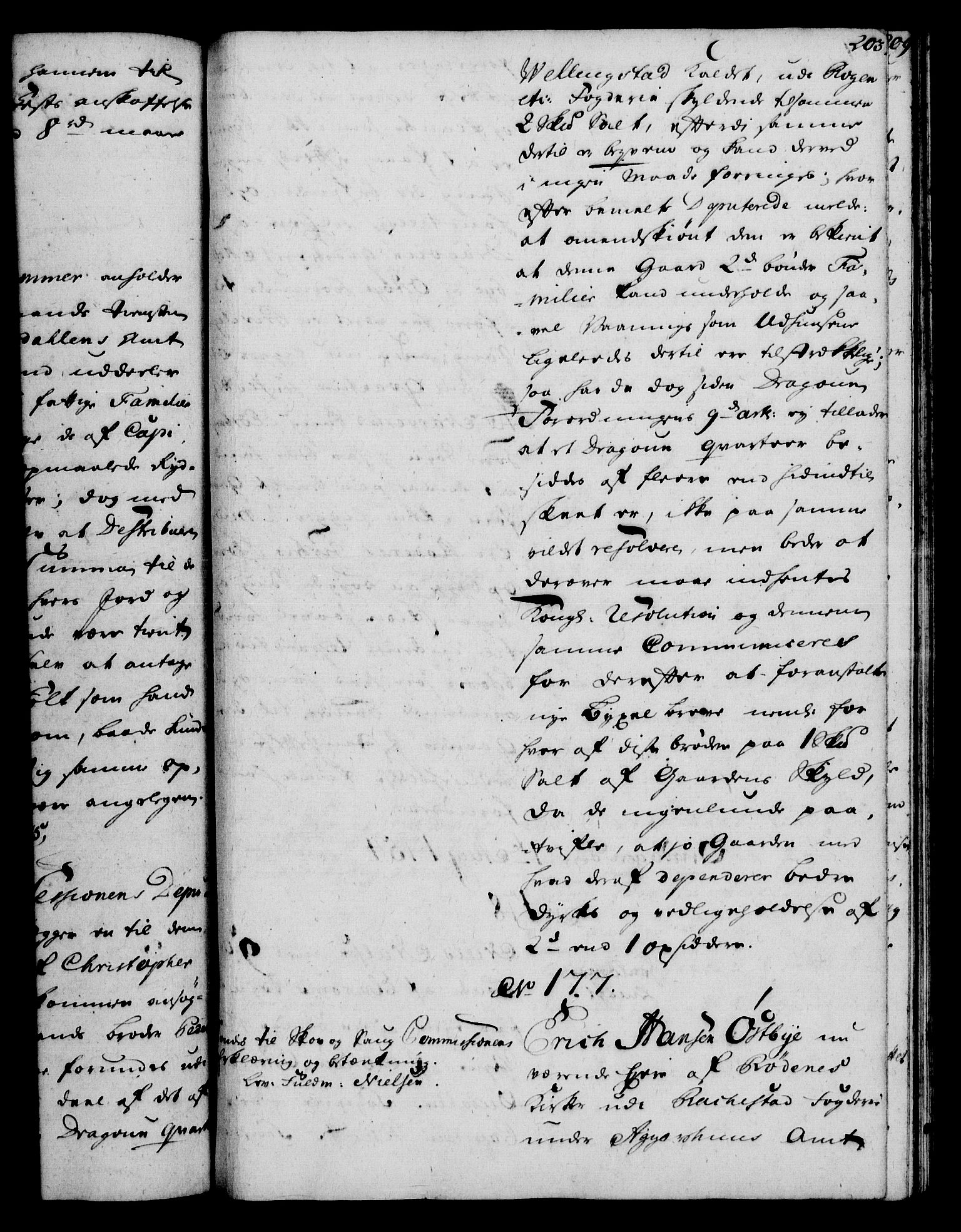 Rentekammeret, Kammerkanselliet, RA/EA-3111/G/Gh/Gha/L0032: Norsk ekstraktmemorialprotokoll (merket RK 53.77), 1753-1755, s. 203