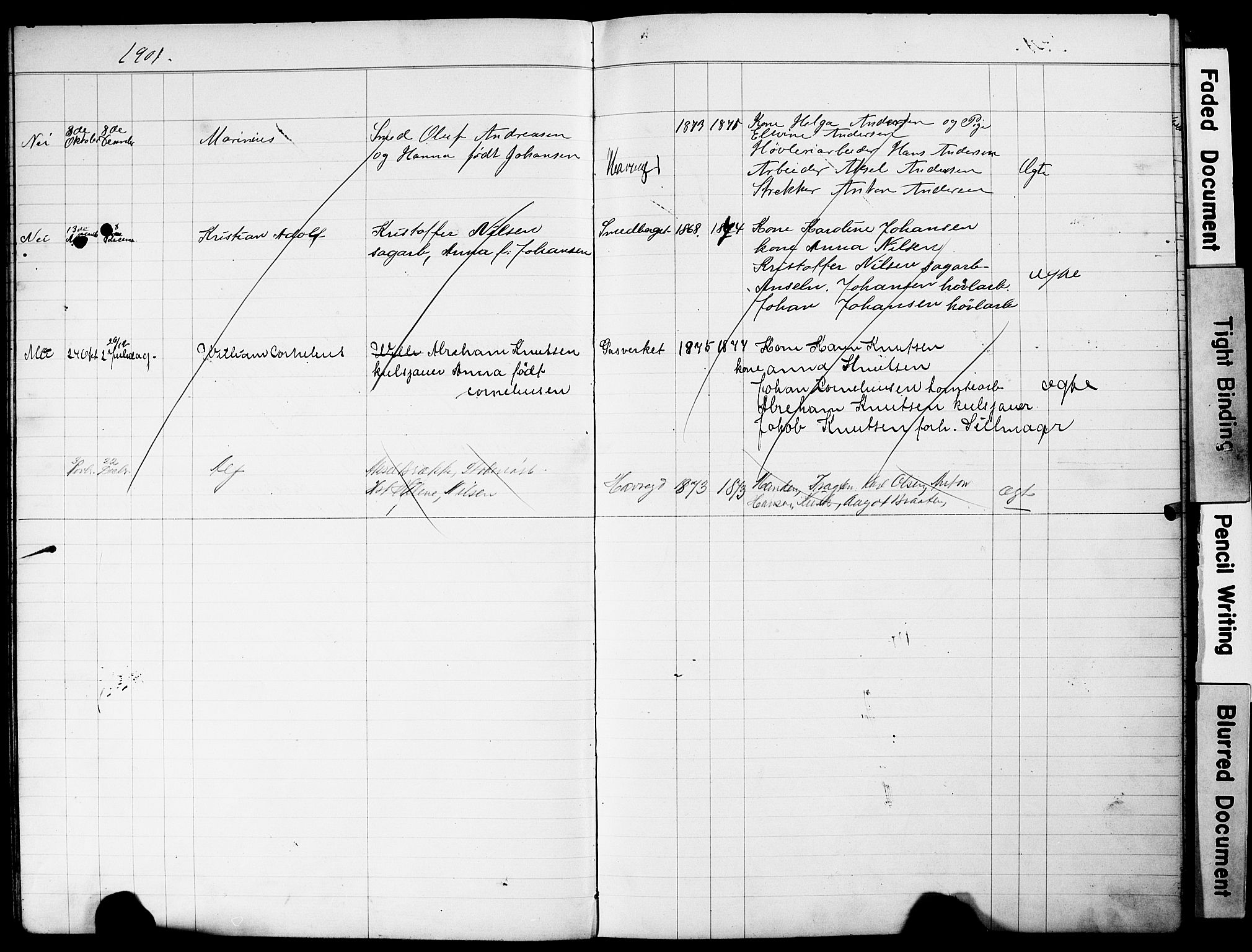 Strømsø kirkebøker, AV/SAKO-A-246/Y/Yb/L0001: Kladd til kirkebok nr. II 1, 1896-1904