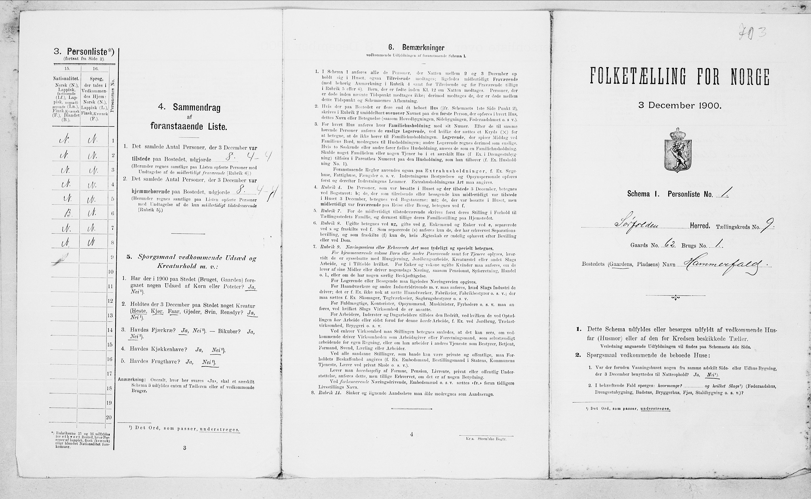 SAT, Folketelling 1900 for 1845 Sørfold herred, 1900, s. 533
