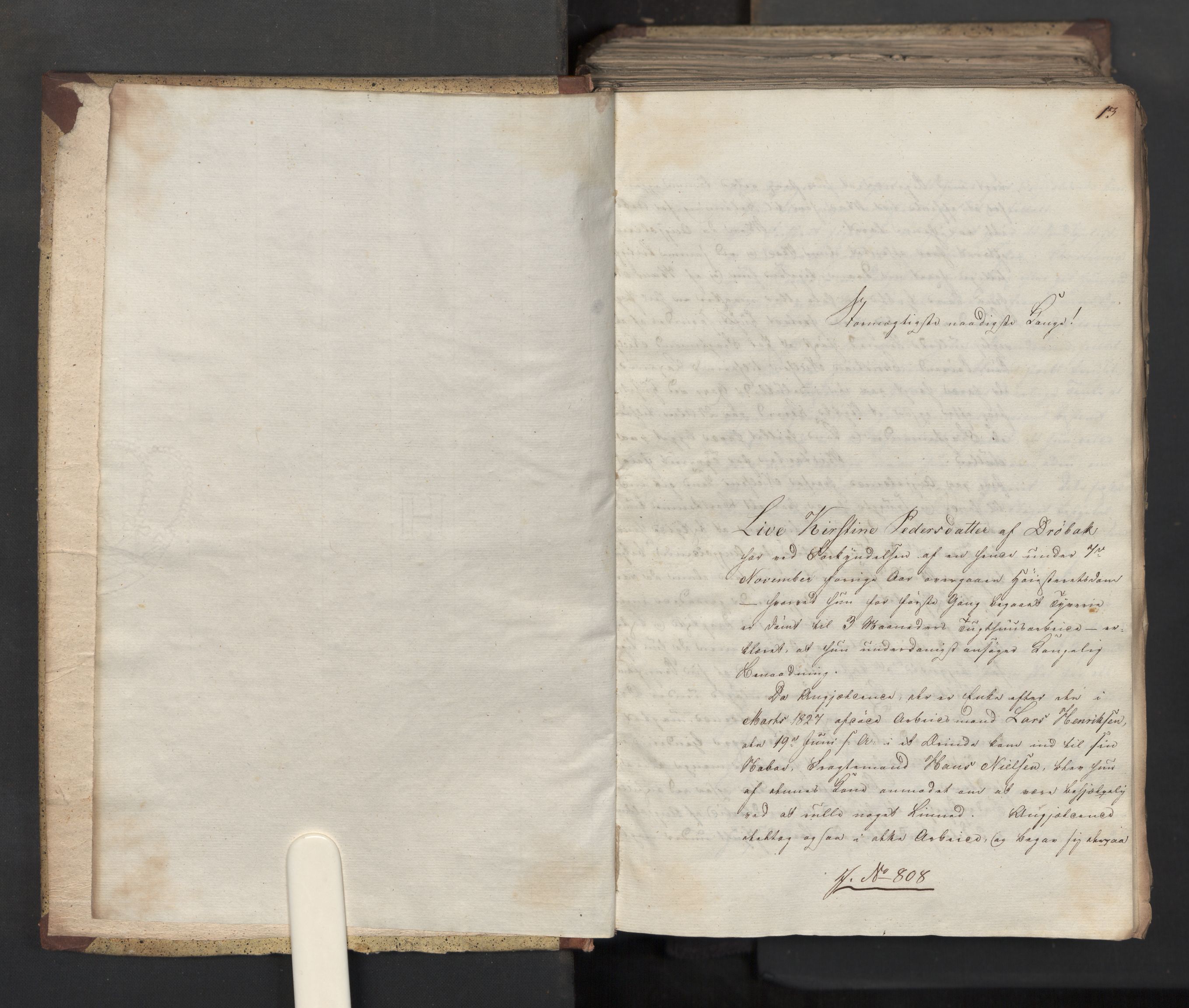 Statsrådsavdelingen i Stockholm, AV/RA-S-1003/D/Da/L0058: Regjeringsinnstillinger nr. 808-1073, 1829, s. 4