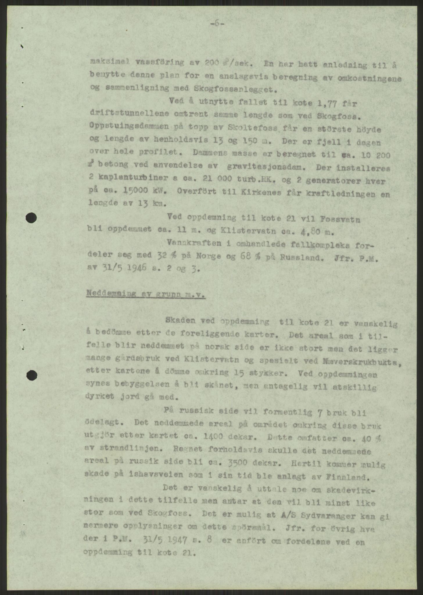 Vassdragsdirektoratet/avdelingen, AV/RA-S-6242/F/Fa/L0538: Pasvikelva, 1945-1949, s. 1049
