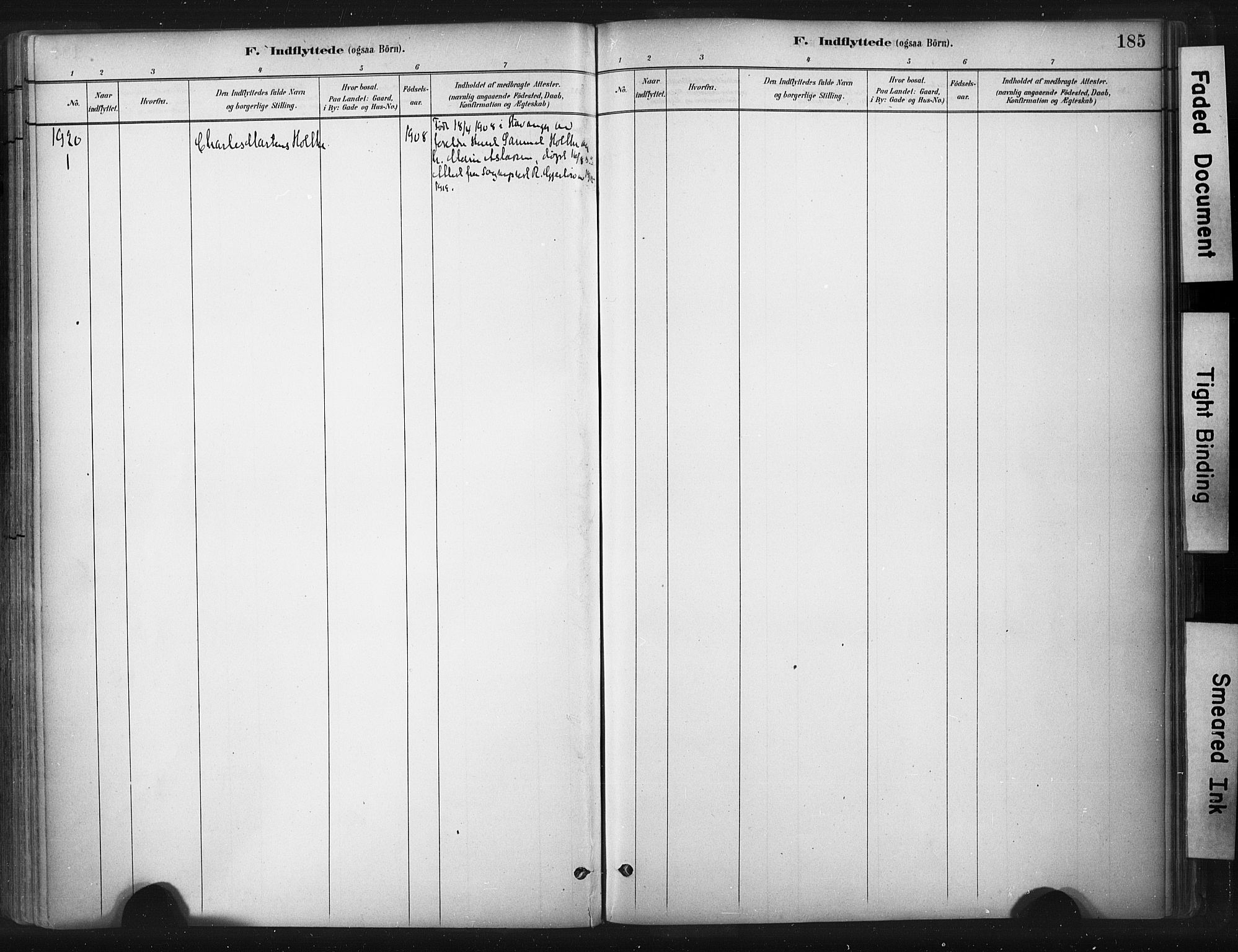 Strand sokneprestkontor, SAST/A-101828/H/Ha/Haa/L0010: Ministerialbok nr. A 10, 1882-1929, s. 185