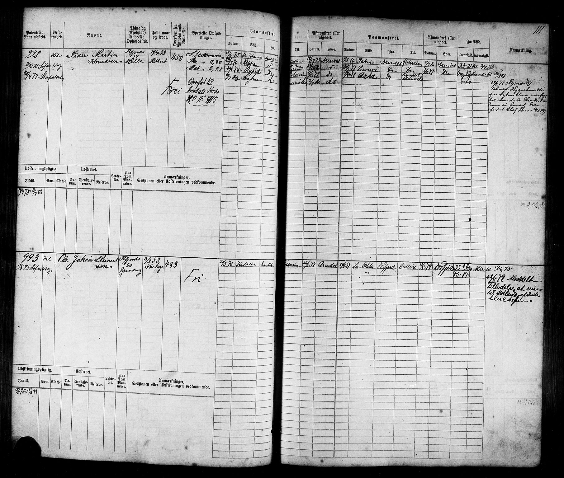Flekkefjord mønstringskrets, AV/SAK-2031-0018/F/Fb/L0009: Hovedrulle nr 771-1533, Æ-6, 1868-1900, s. 114