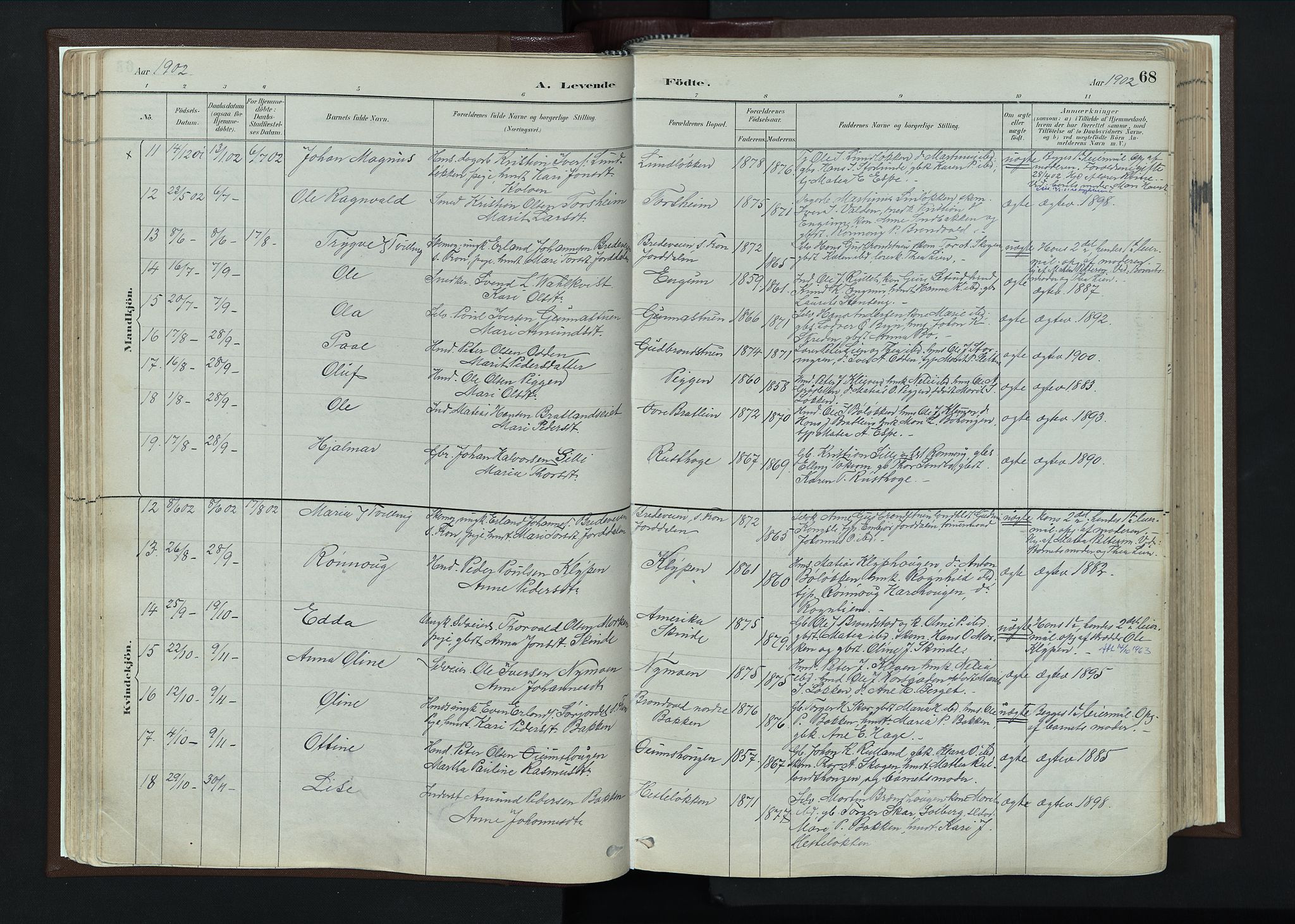 Nord-Fron prestekontor, AV/SAH-PREST-080/H/Ha/Haa/L0004: Ministerialbok nr. 4, 1884-1914, s. 68