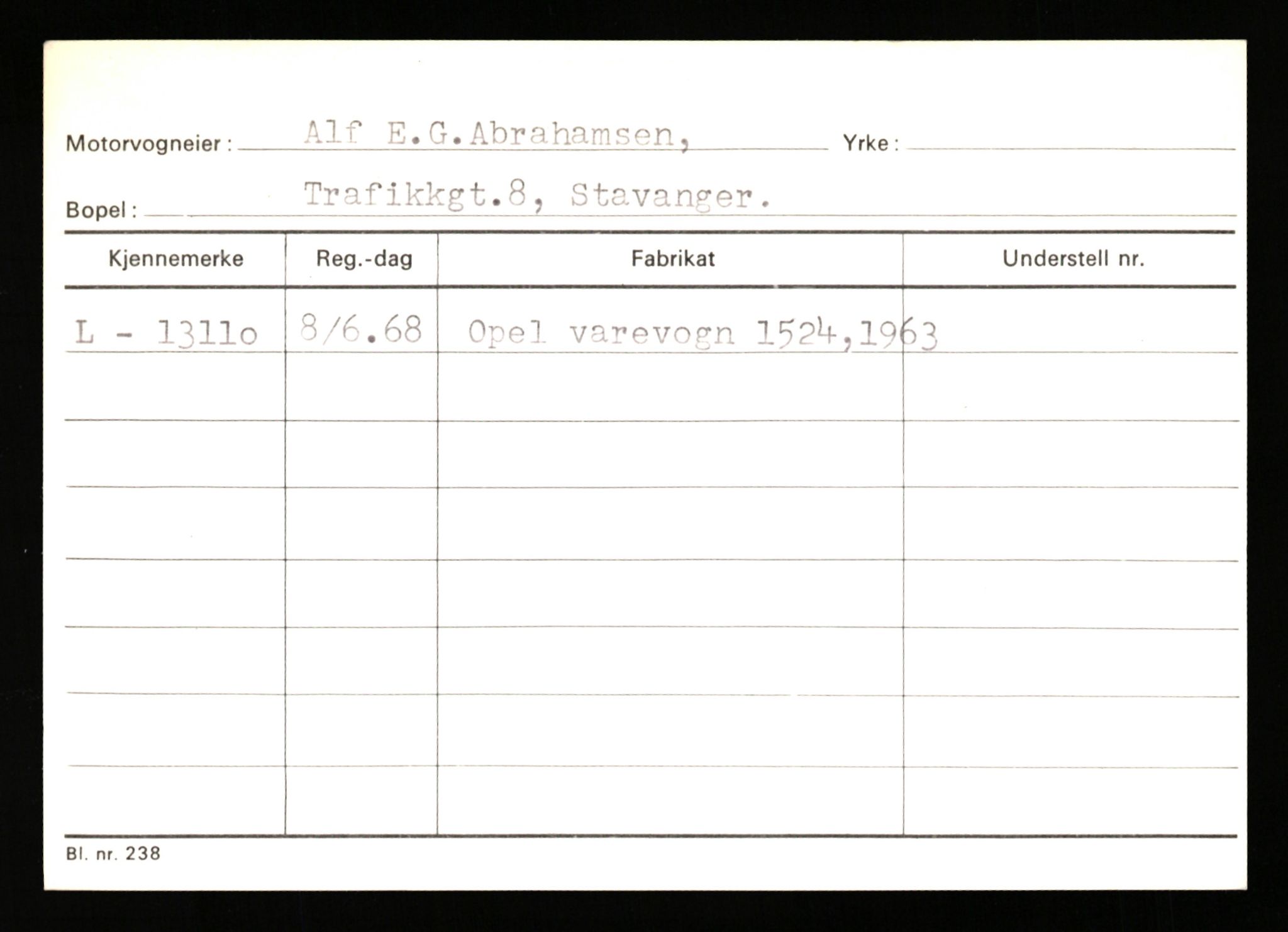 Stavanger trafikkstasjon, AV/SAST-A-101942/0/H/L0001: Abarbanell - Askerud, 1930-1971, s. 49