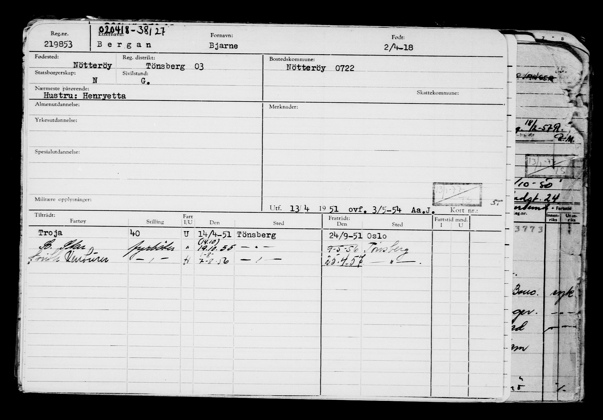 Direktoratet for sjømenn, RA/S-3545/G/Gb/L0157: Hovedkort, 1918, s. 17