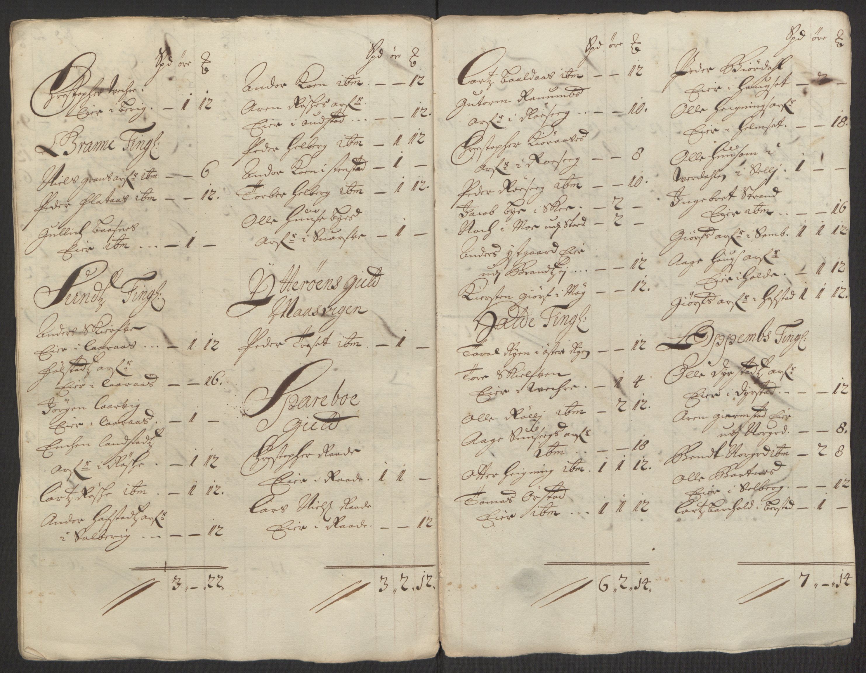 Rentekammeret inntil 1814, Reviderte regnskaper, Fogderegnskap, AV/RA-EA-4092/R63/L4309: Fogderegnskap Inderøy, 1695-1697, s. 44