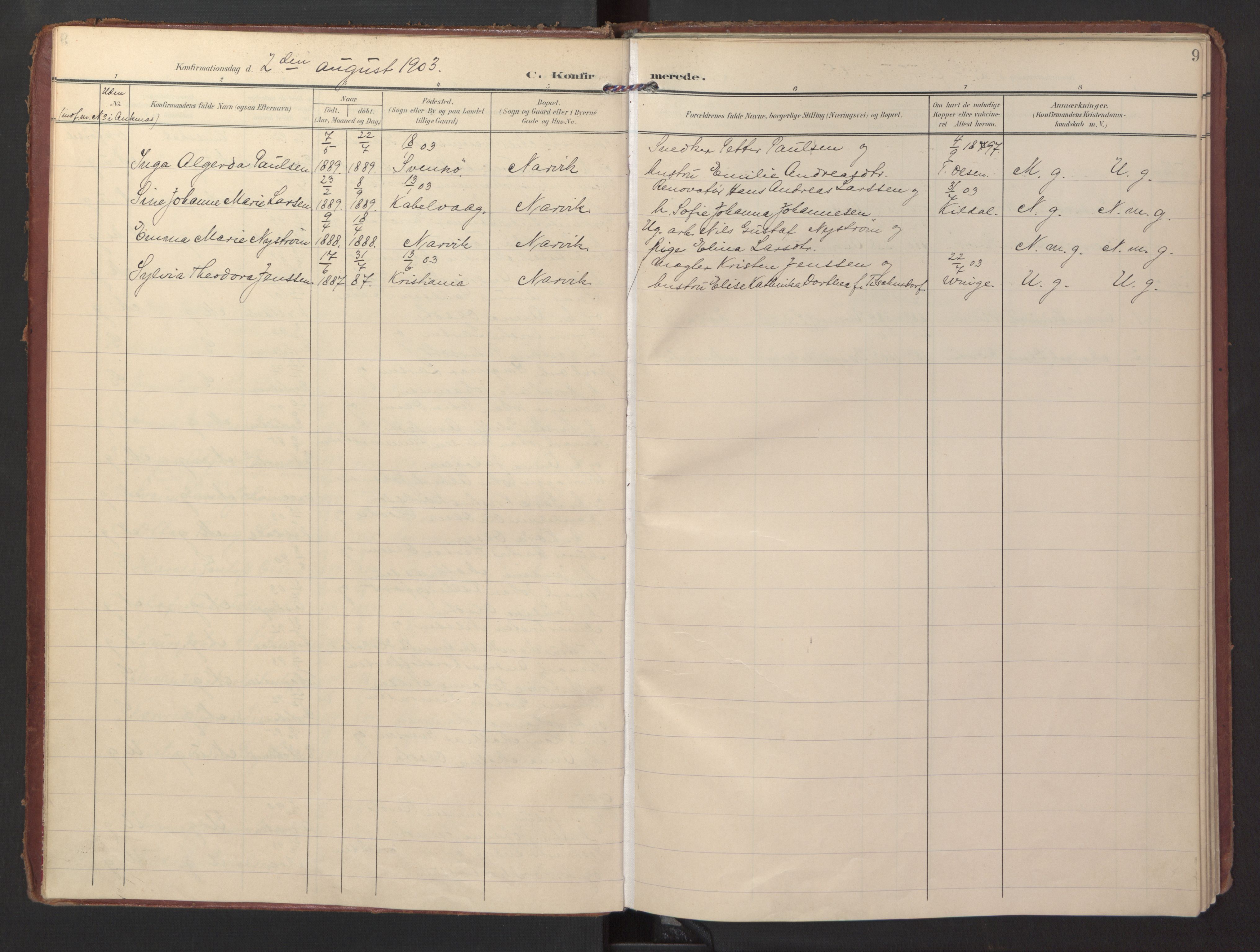 Ministerialprotokoller, klokkerbøker og fødselsregistre - Nordland, AV/SAT-A-1459/871/L0998: Ministerialbok nr. 871A14, 1902-1921, s. 9