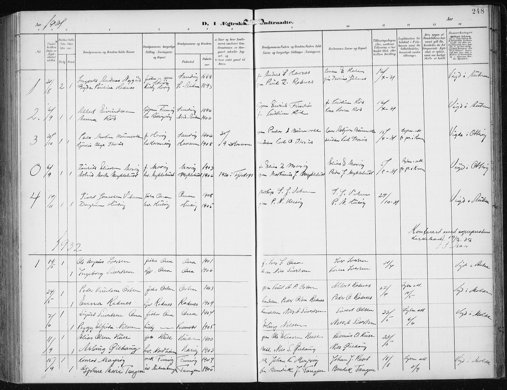 Ministerialprotokoller, klokkerbøker og fødselsregistre - Møre og Romsdal, SAT/A-1454/561/L0733: Klokkerbok nr. 561C03, 1900-1940, s. 248