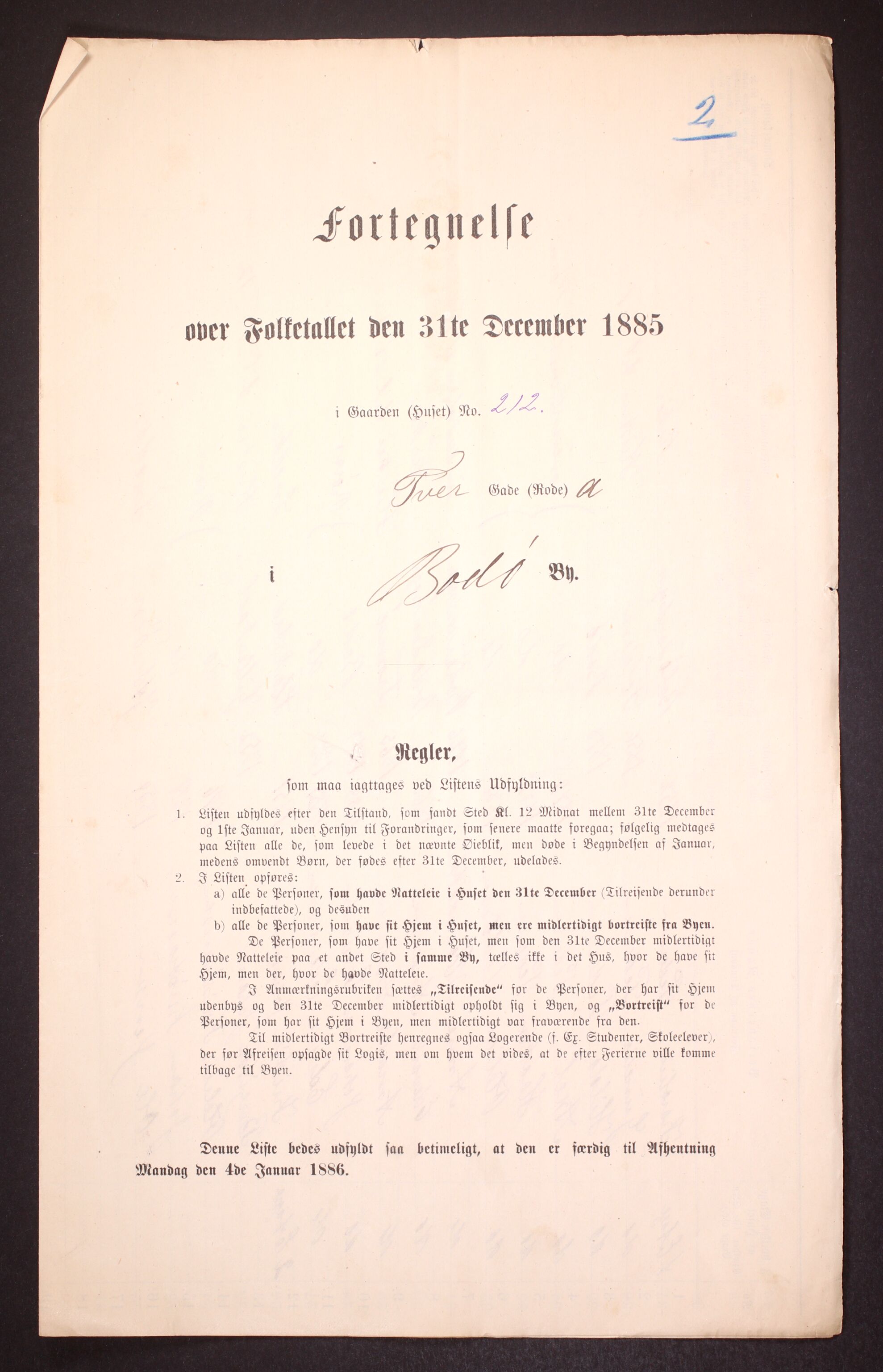 SAT, Folketelling 1885 for 1804 Bodø kjøpstad, 1885, s. 33