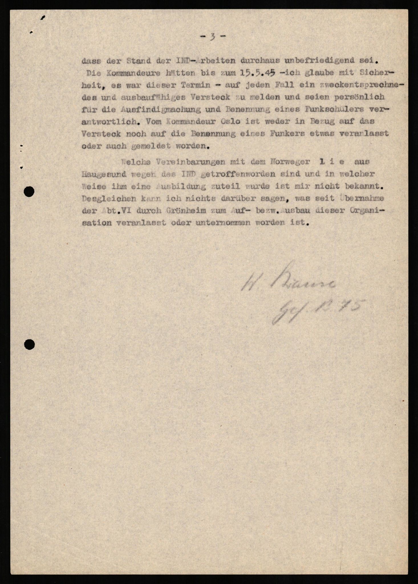 Forsvaret, Forsvarets overkommando II, AV/RA-RAFA-3915/D/Db/L0018: CI Questionaires. Tyske okkupasjonsstyrker i Norge. Tyskere., 1945-1946, s. 97