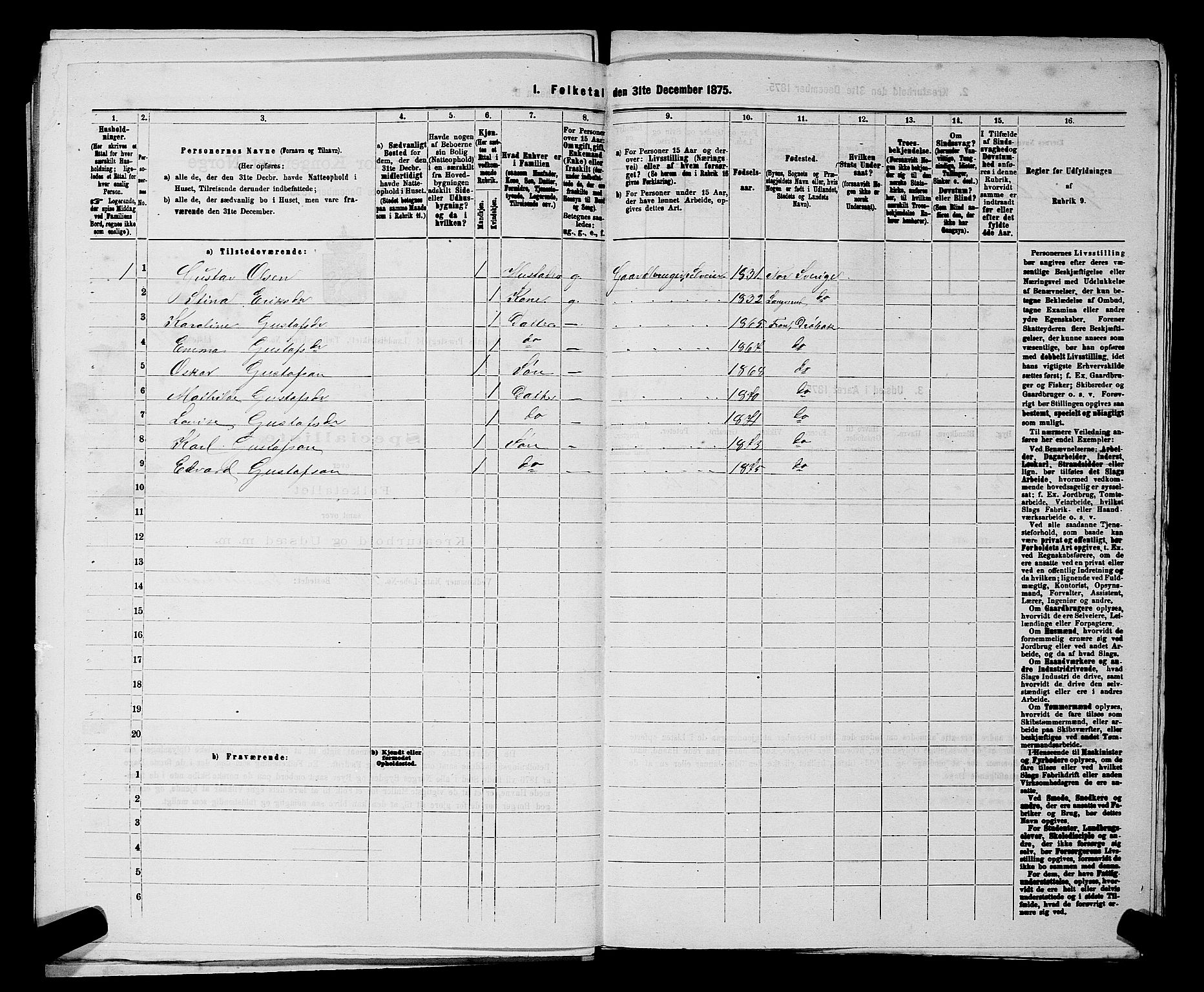 RA, Folketelling 1875 for 0215L Drøbak prestegjeld, Frogn sokn, 1875, s. 619