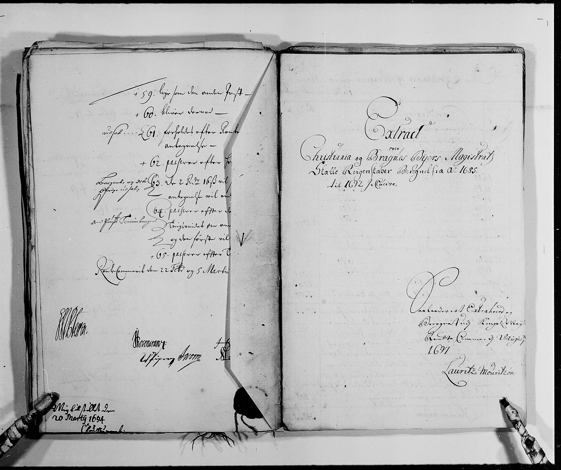 Rentekammeret inntil 1814, Reviderte regnskaper, Byregnskaper, AV/RA-EA-4066/R/Re/L0060: [E5] Kontribusjonsregnskap (med Bragernes), 1685-1693, s. 82