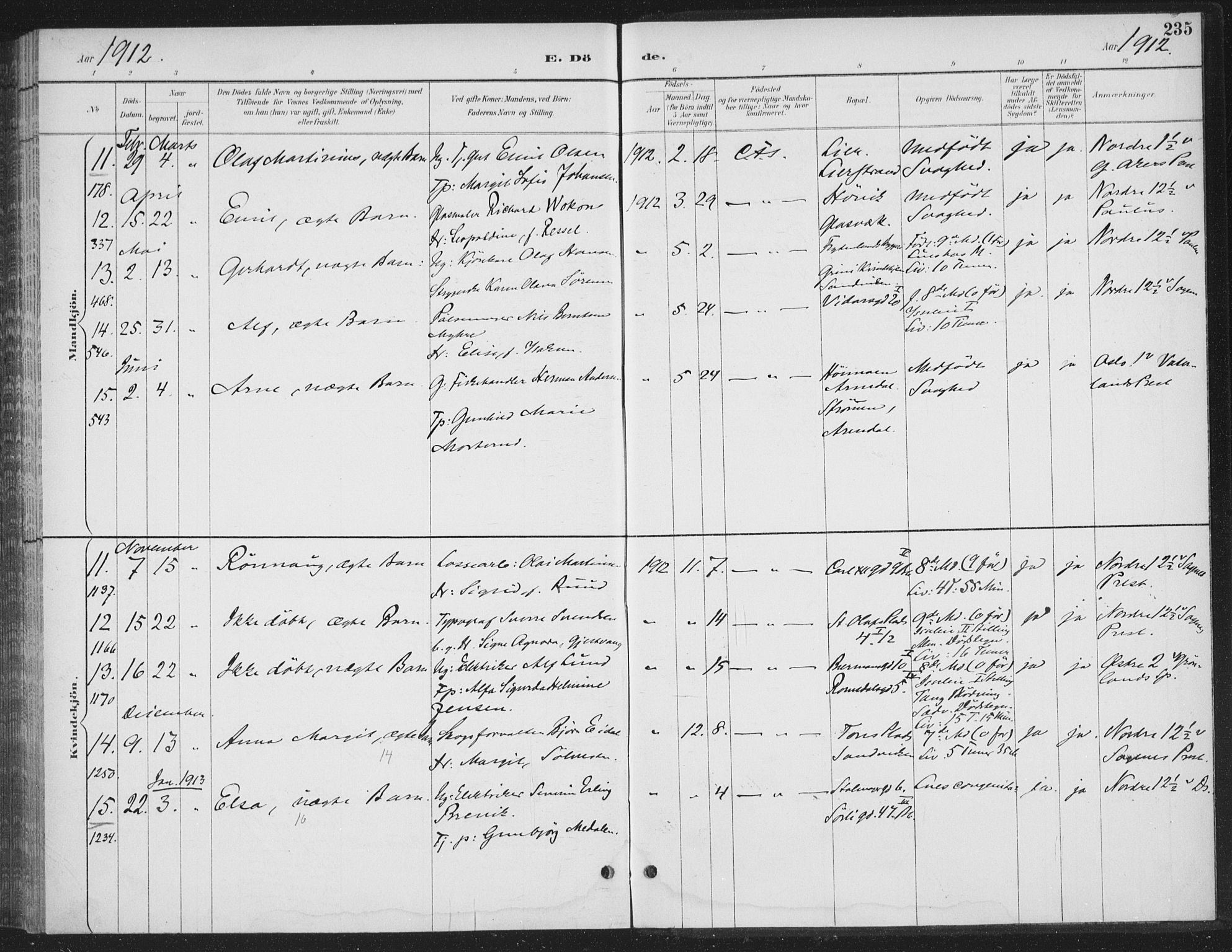 Rikshospitalet prestekontor Kirkebøker, AV/SAO-A-10309b/F/L0010: Ministerialbok nr. 10, 1888-1912, s. 235