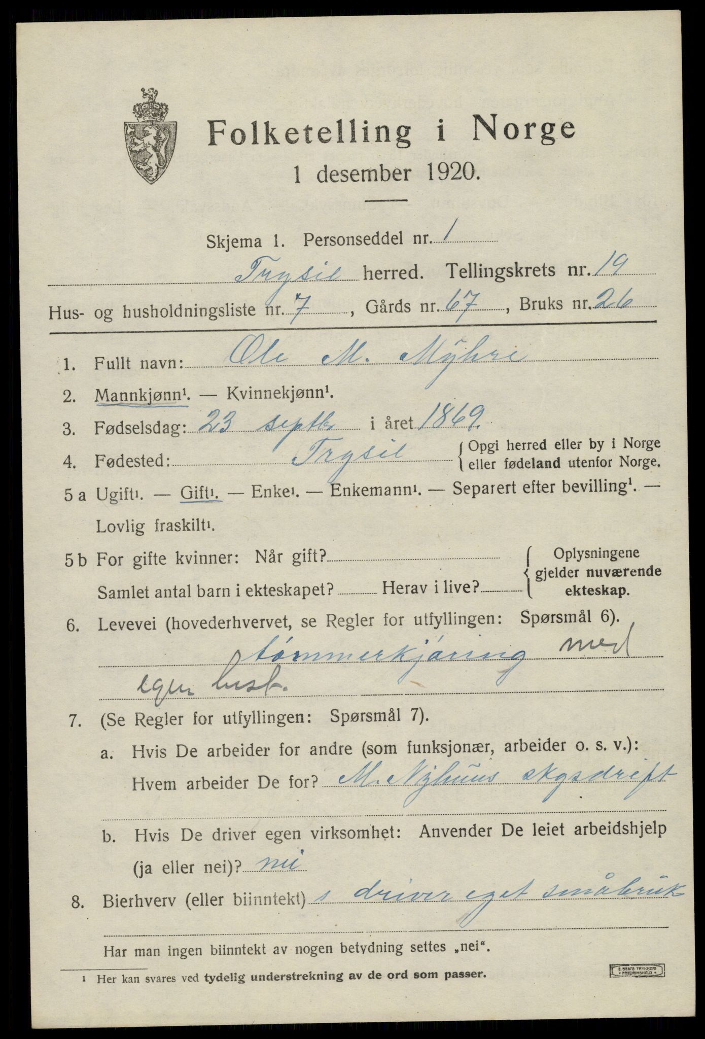 SAH, Folketelling 1920 for 0428 Trysil herred, 1920, s. 12793