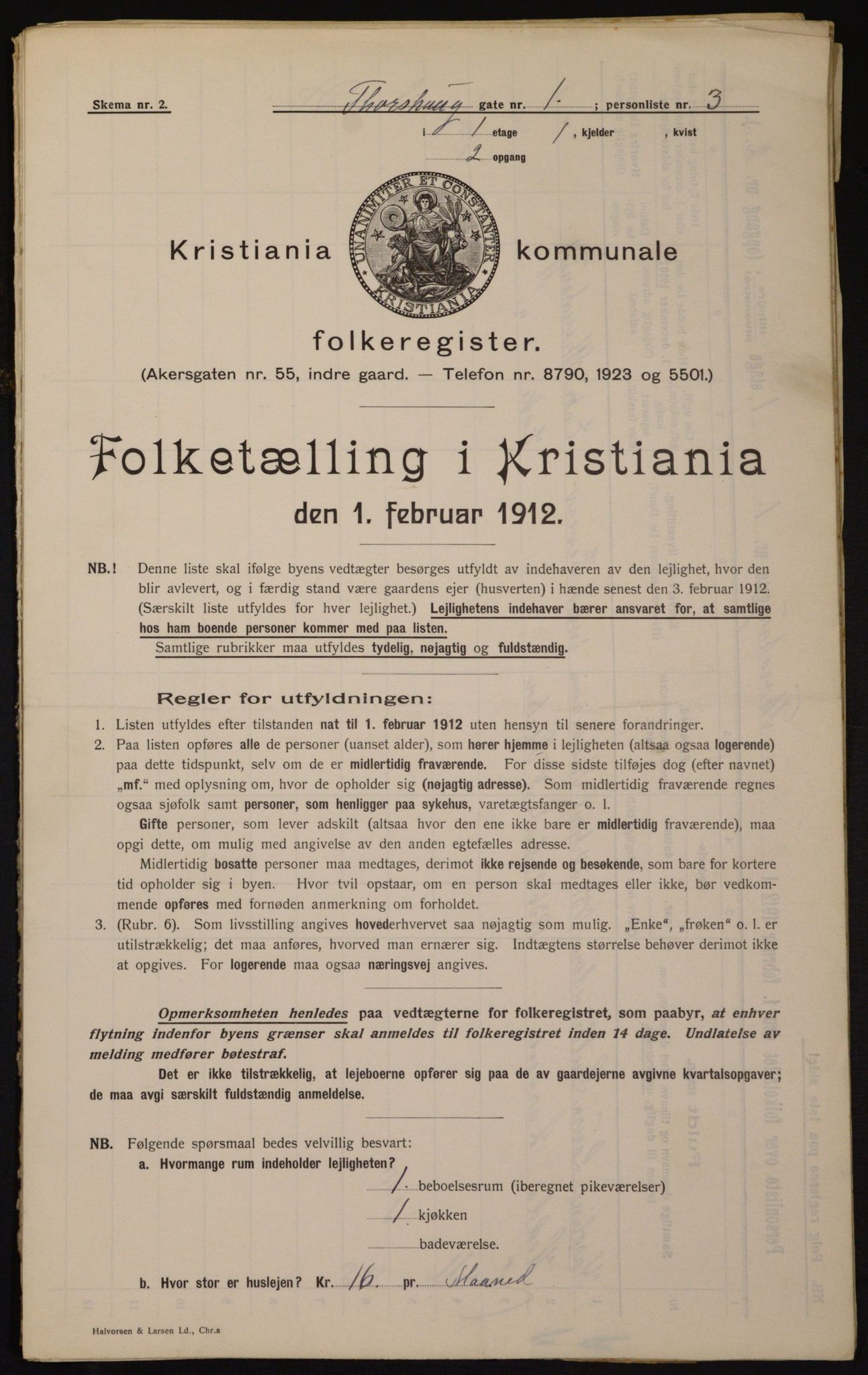 OBA, Kommunal folketelling 1.2.1912 for Kristiania, 1912, s. 114399