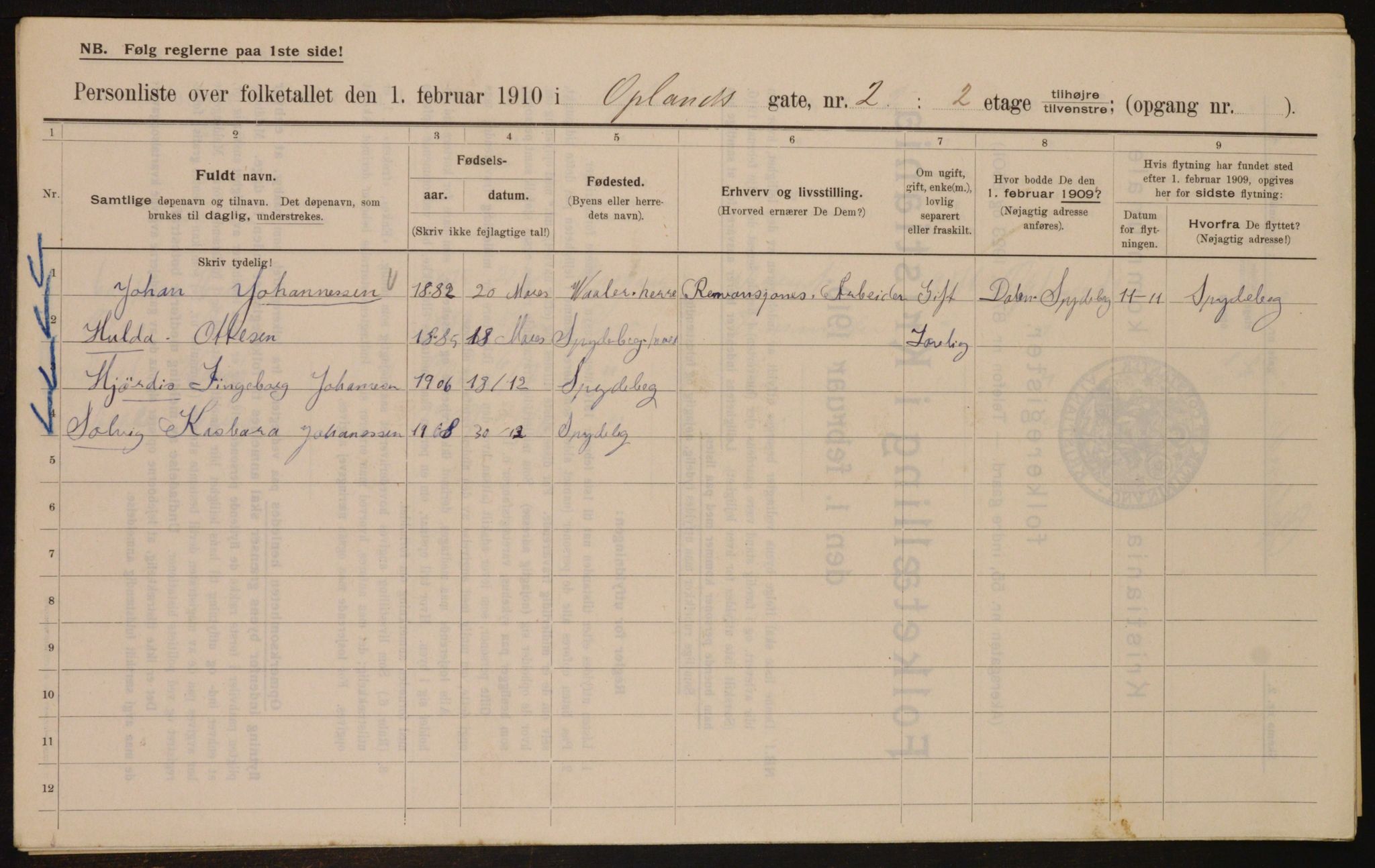 OBA, Kommunal folketelling 1.2.1910 for Kristiania, 1910, s. 72984