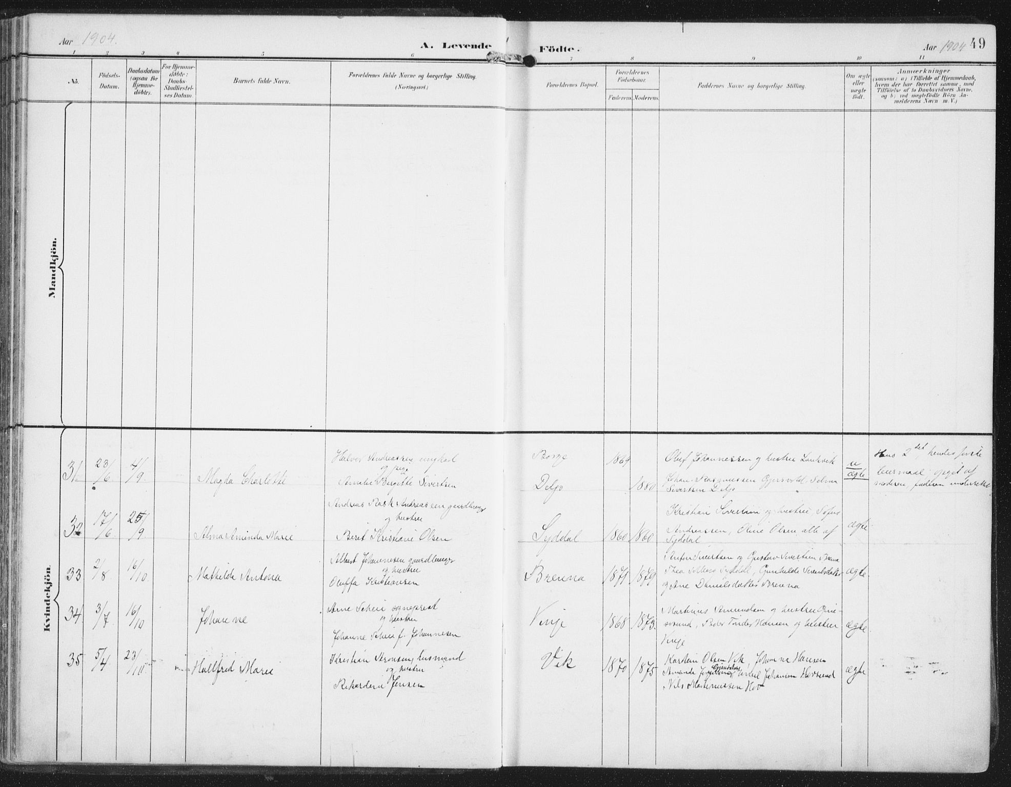 Ministerialprotokoller, klokkerbøker og fødselsregistre - Nordland, SAT/A-1459/876/L1098: Ministerialbok nr. 876A04, 1896-1915, s. 49