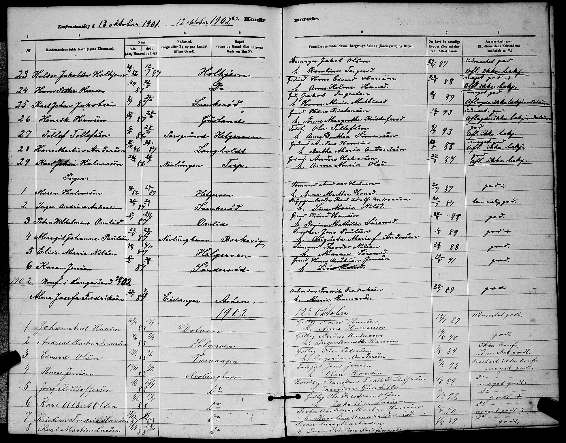 Brunlanes kirkebøker, AV/SAKO-A-342/G/Gb/L0002: Klokkerbok nr. II 2, 1878-1902