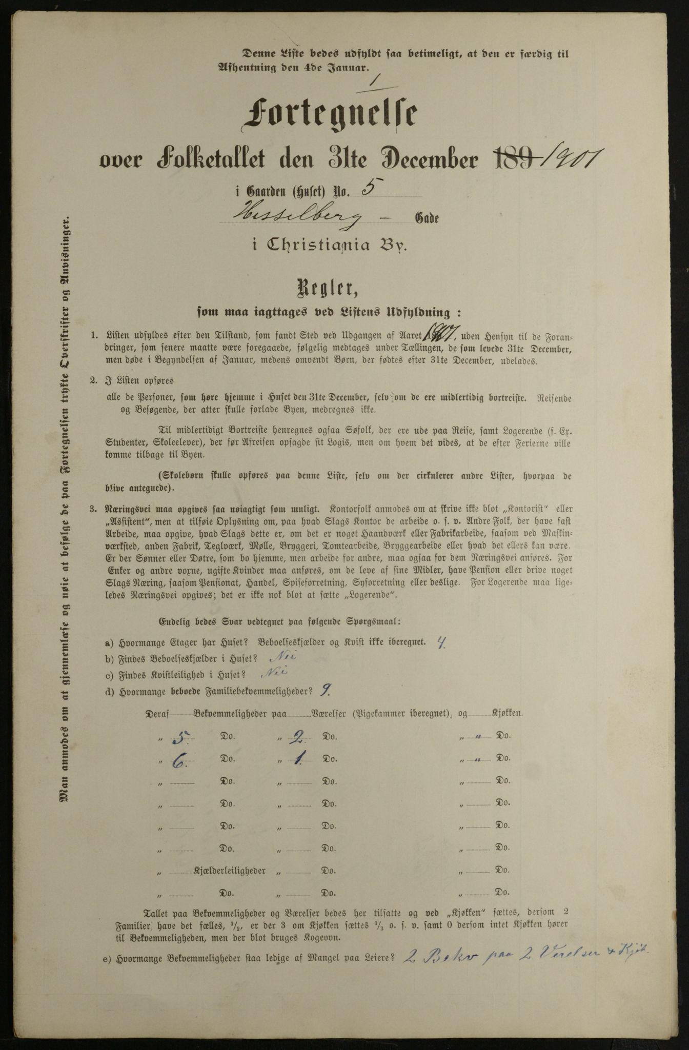 OBA, Kommunal folketelling 31.12.1901 for Kristiania kjøpstad, 1901, s. 6300
