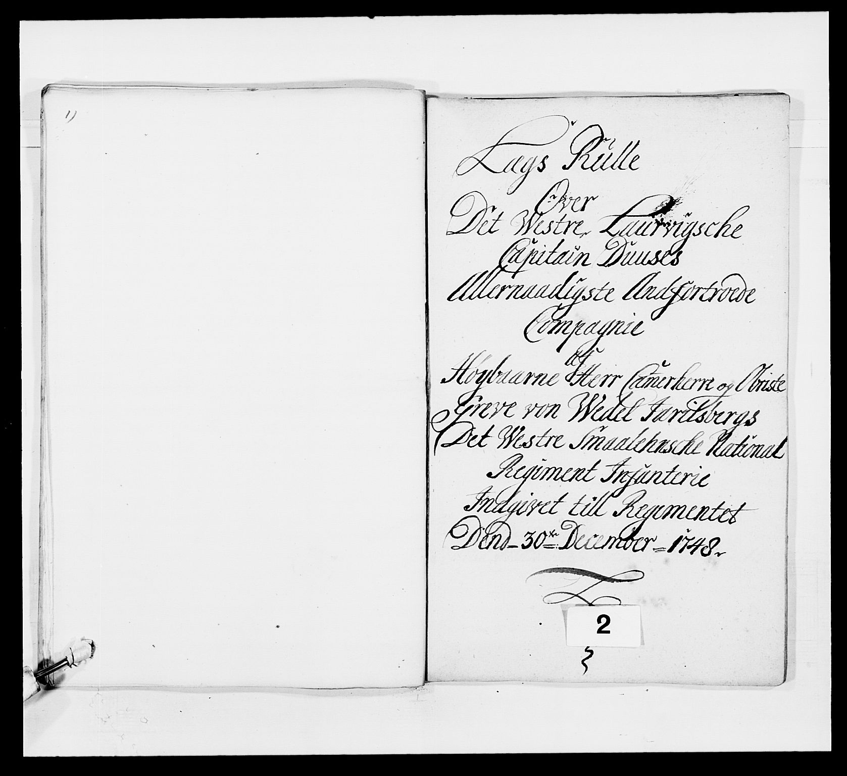 Kommanderende general (KG I) med Det norske krigsdirektorium, AV/RA-EA-5419/E/Ea/L0497: 2. Smålenske regiment, 1748-1765, s. 30