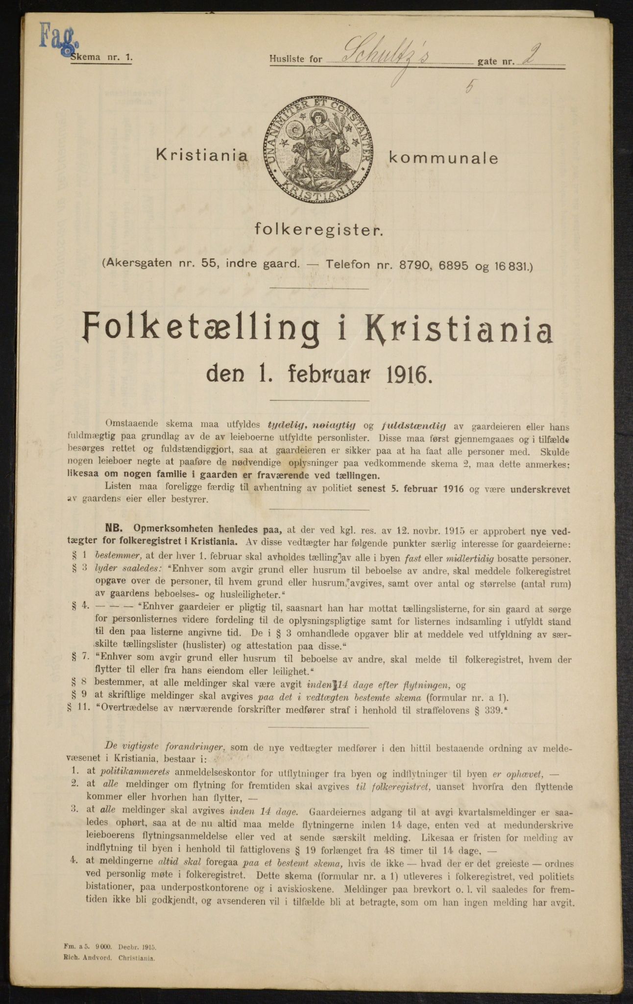 OBA, Kommunal folketelling 1.2.1916 for Kristiania, 1916, s. 92669