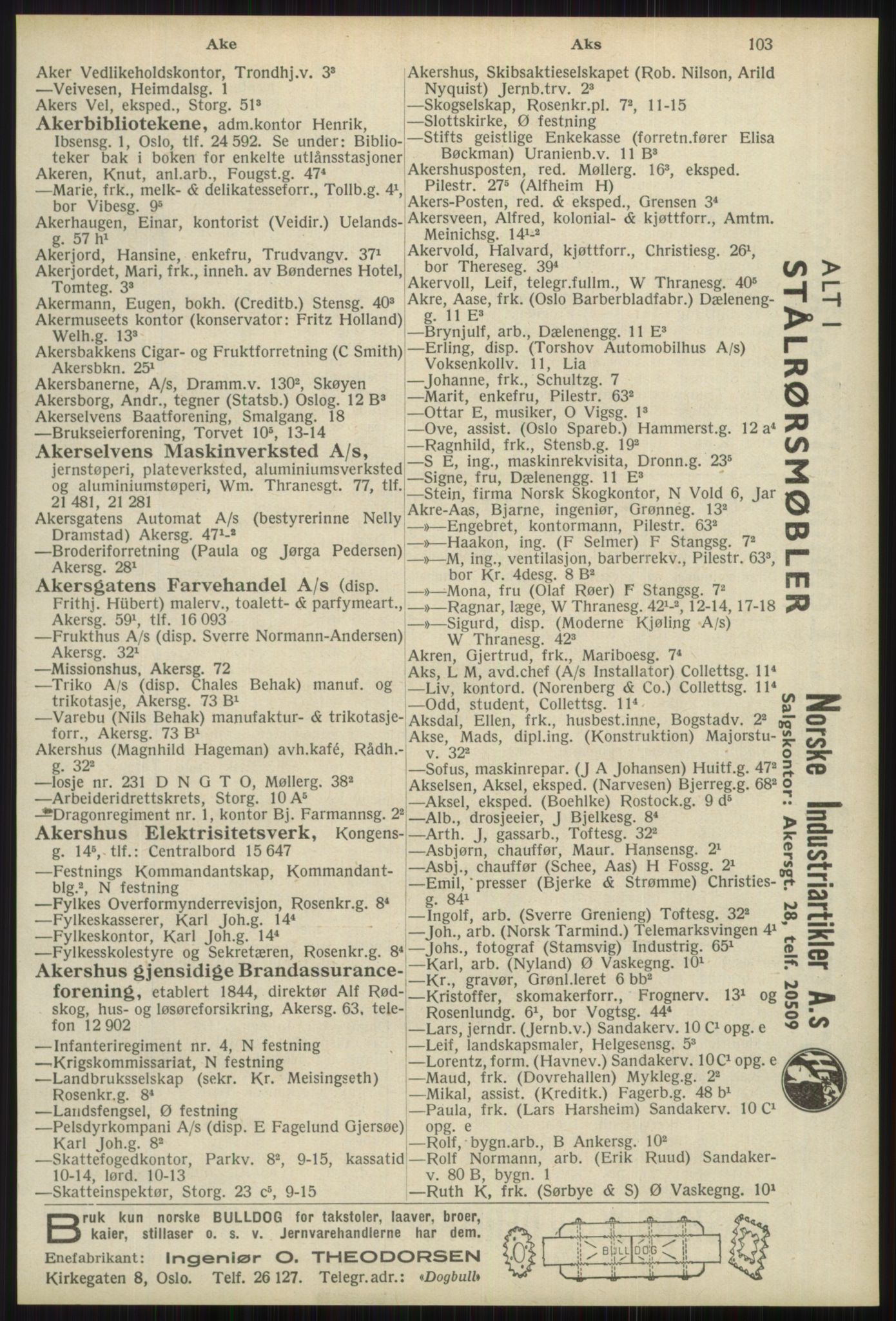 Kristiania/Oslo adressebok, PUBL/-, 1939, s. 103