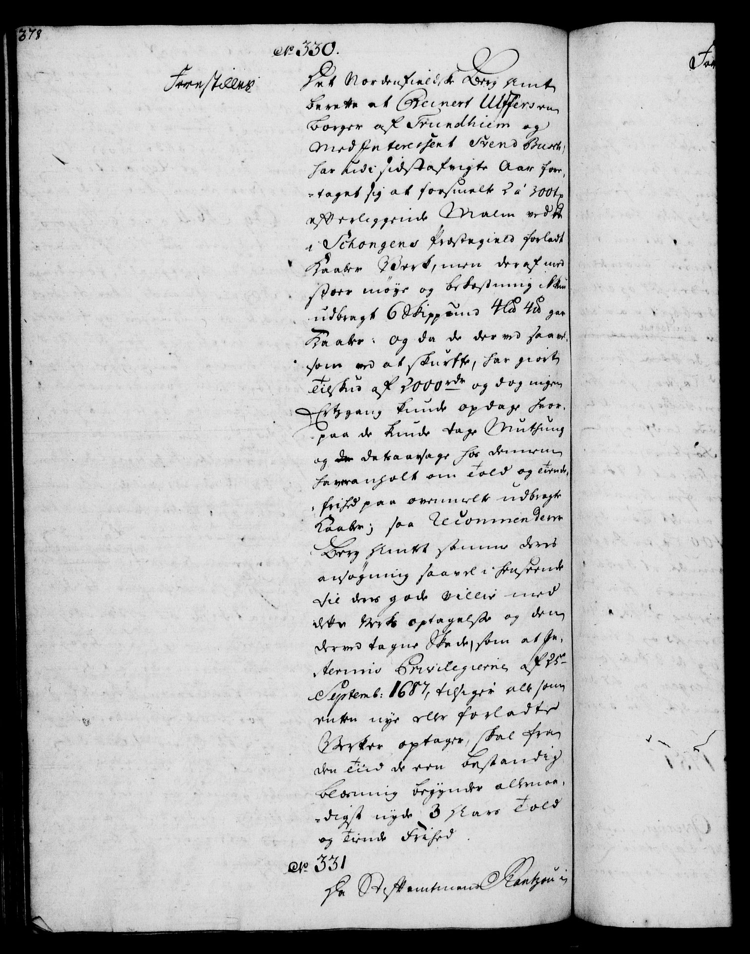 Rentekammeret, Kammerkanselliet, RA/EA-3111/G/Gh/Gha/L0032: Norsk ekstraktmemorialprotokoll (merket RK 53.77), 1753-1755, s. 378