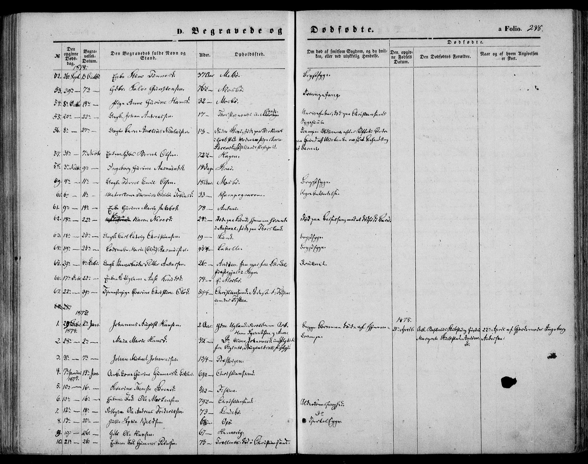Oddernes sokneprestkontor, SAK/1111-0033/F/Fa/Faa/L0008: Ministerialbok nr. A 8, 1864-1880, s. 238
