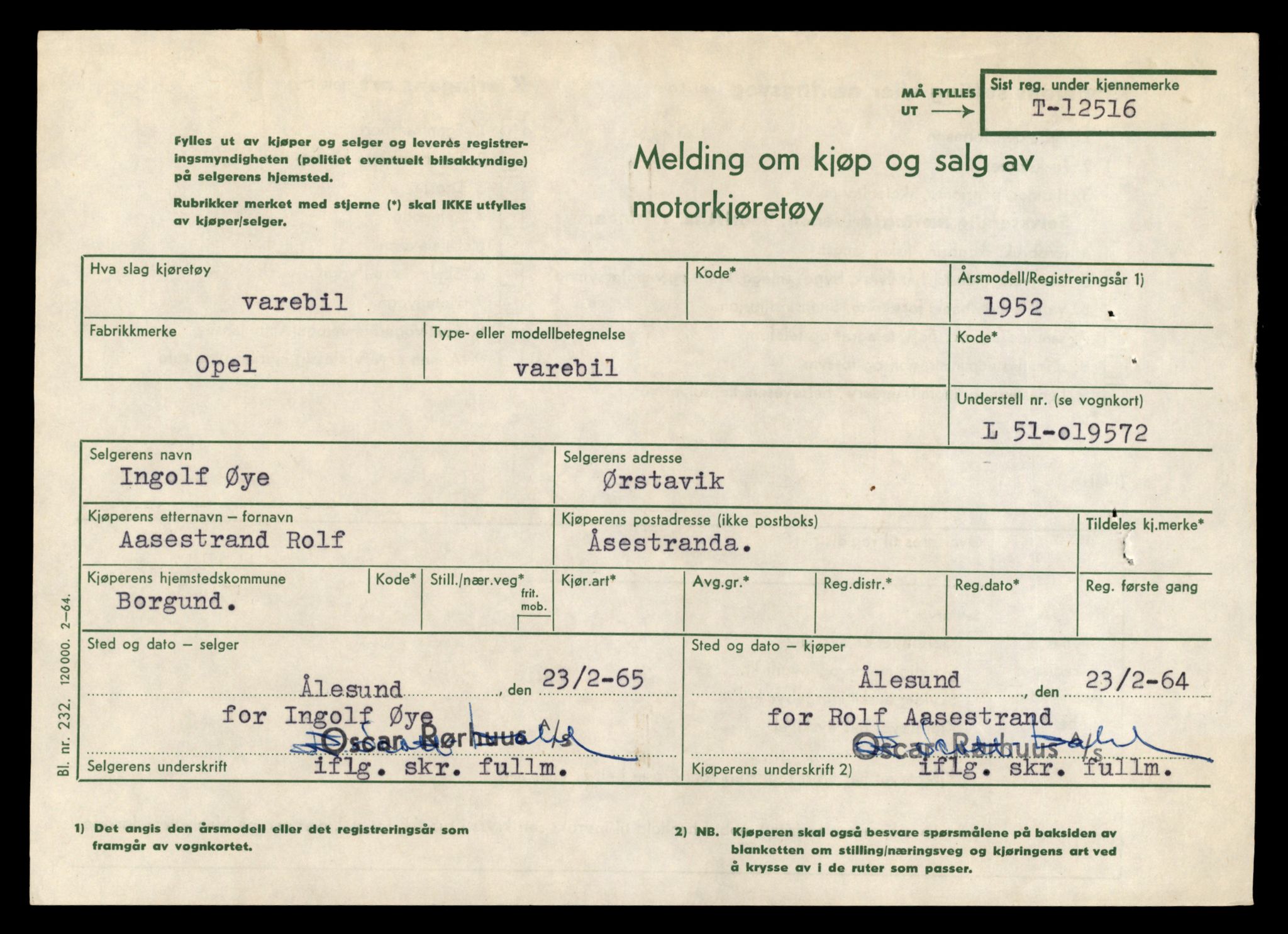 Møre og Romsdal vegkontor - Ålesund trafikkstasjon, AV/SAT-A-4099/F/Fe/L0034: Registreringskort for kjøretøy T 12500 - T 12652, 1927-1998, s. 290