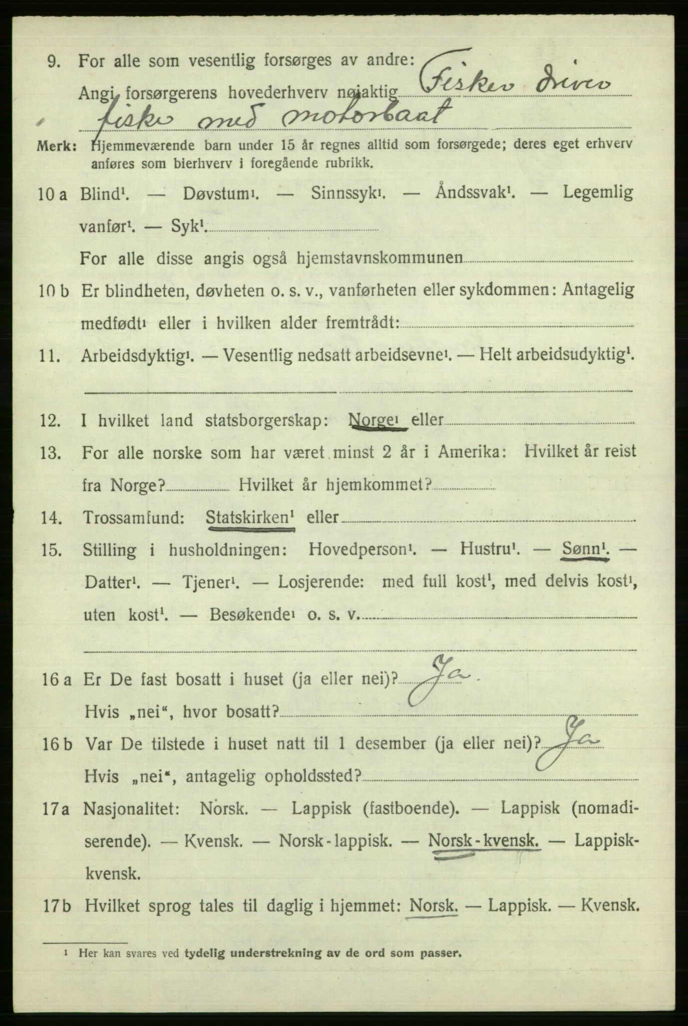 SATØ, Folketelling 1920 for 2014 Loppa herred, 1920, s. 2705