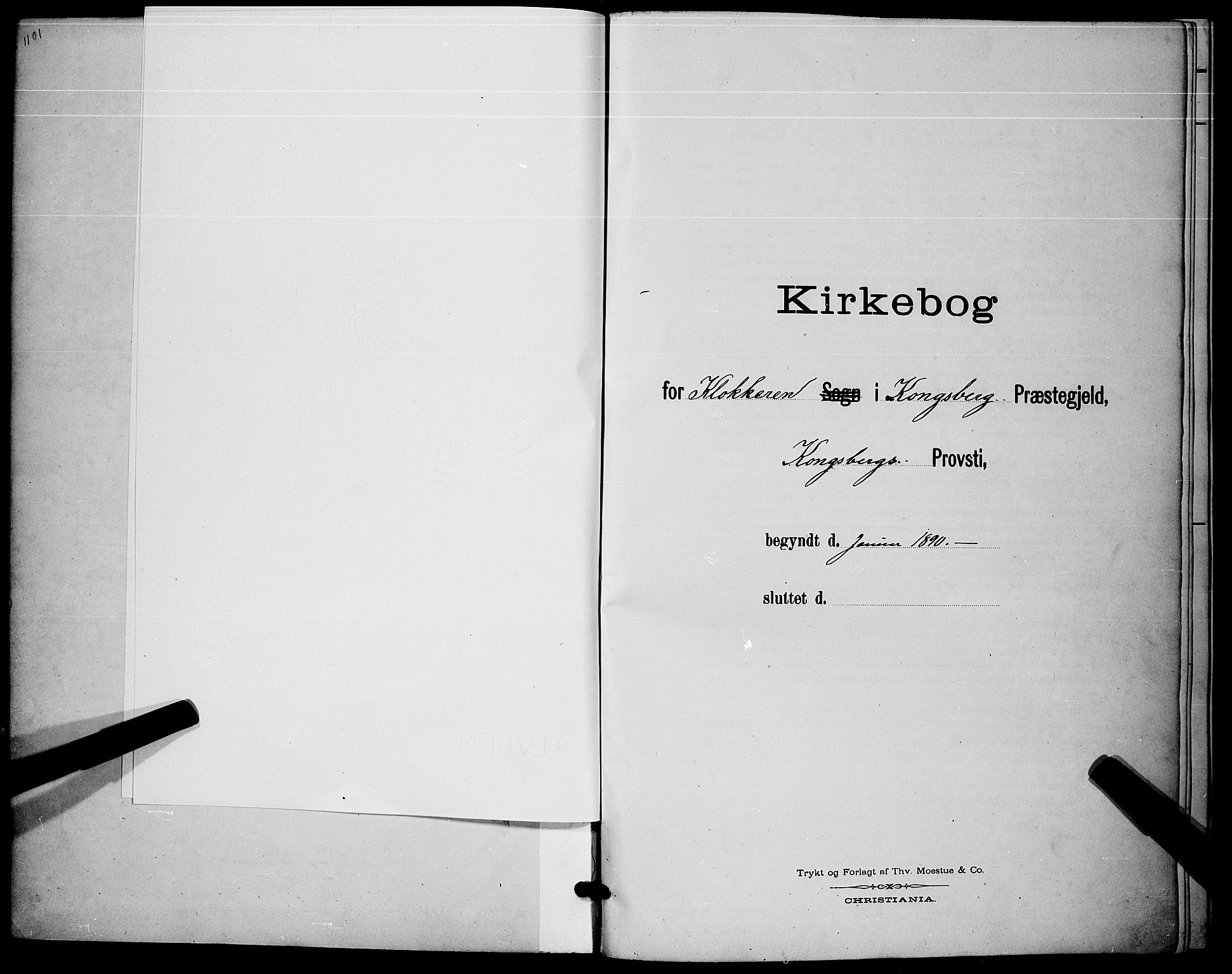 Kongsberg kirkebøker, SAKO/A-22/G/Ga/L0006: Klokkerbok nr. 6, 1890-1901
