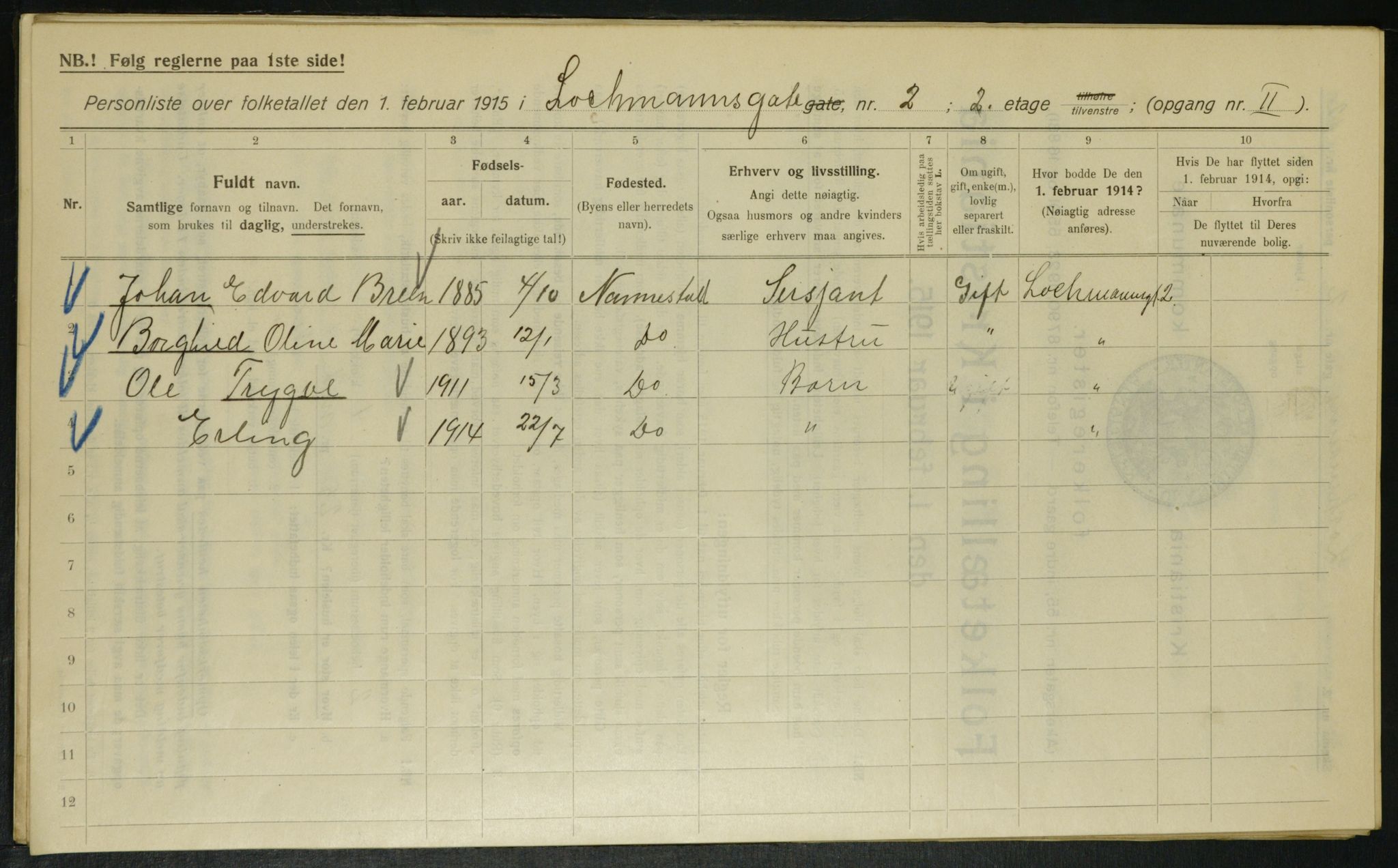 OBA, Kommunal folketelling 1.2.1915 for Kristiania, 1915, s. 81521