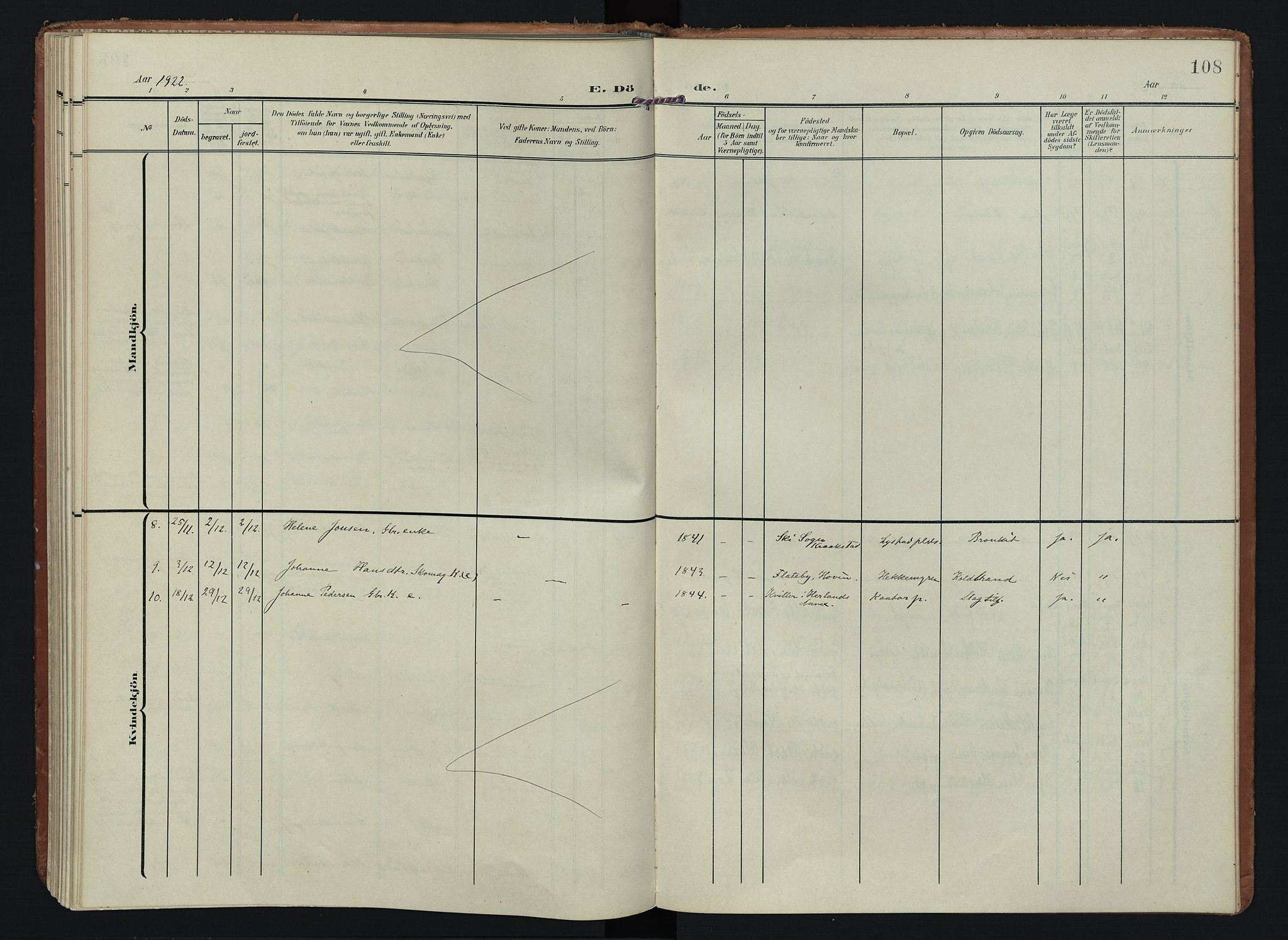 Spydeberg prestekontor Kirkebøker, SAO/A-10924/F/Fb/L0002: Ministerialbok nr. II 2, 1908-1926, s. 108