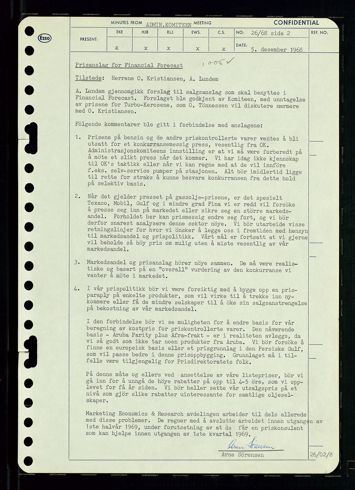 Pa 0982 - Esso Norge A/S, AV/SAST-A-100448/A/Aa/L0002/0004: Den administrerende direksjon Board minutes (styrereferater) / Den administrerende direksjon Board minutes (styrereferater), 1968, s. 112