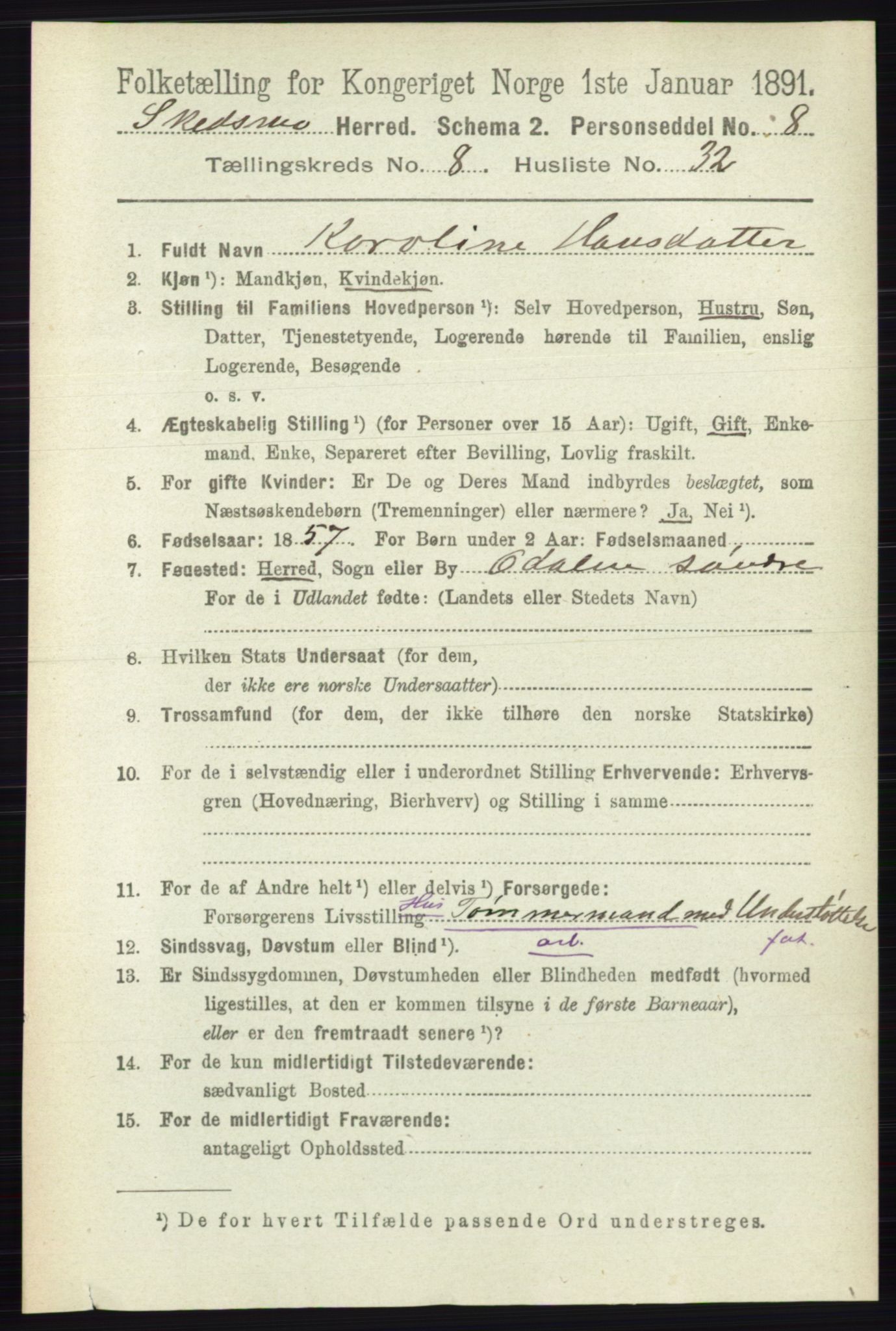 RA, Folketelling 1891 for 0231 Skedsmo herred, 1891, s. 4282