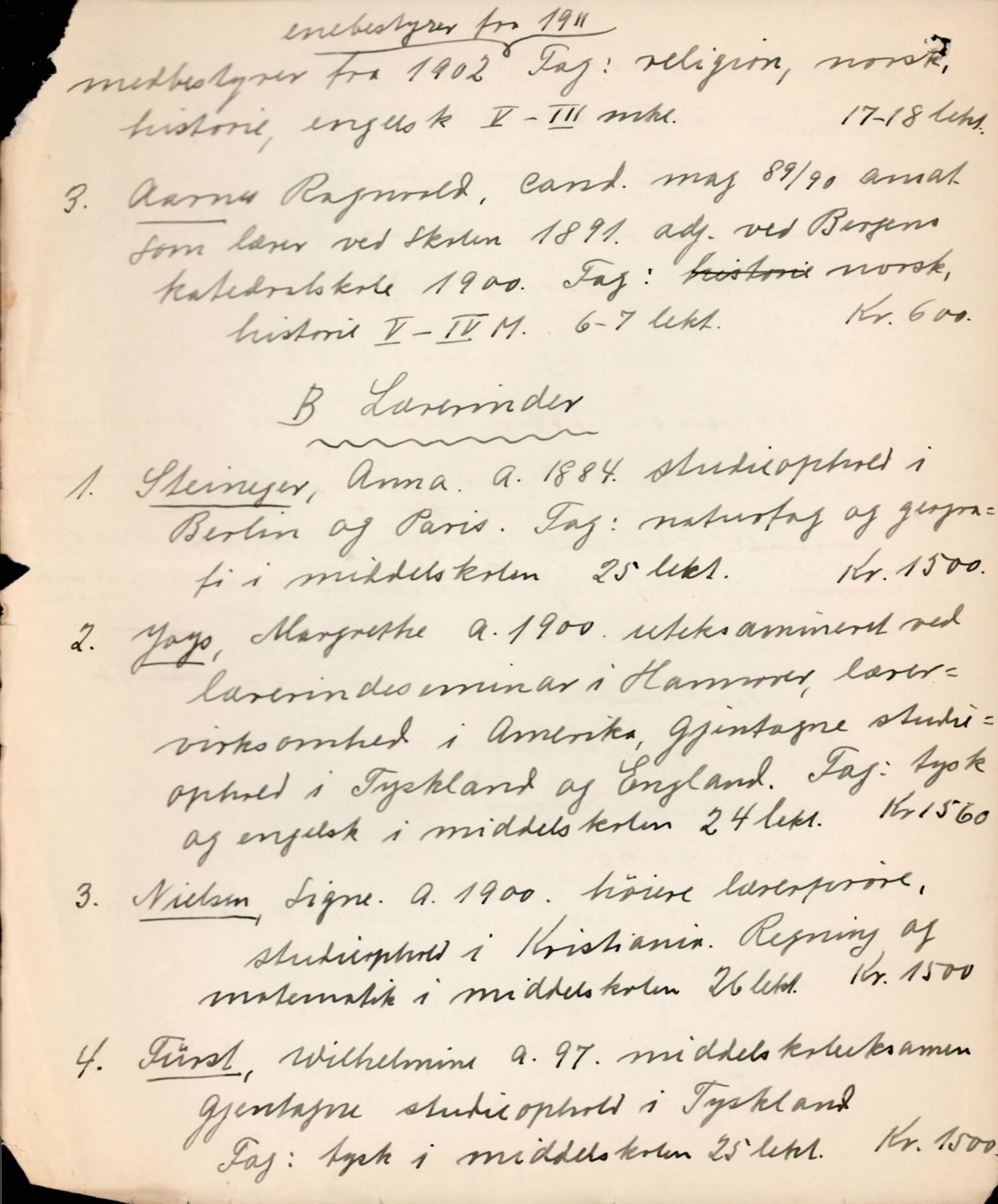 U Pihls skole, BBA/A-1248/M/Ma/L0001/0021: Årsmeldinger / Årsmelding 1911 - 1912, 1911-1912