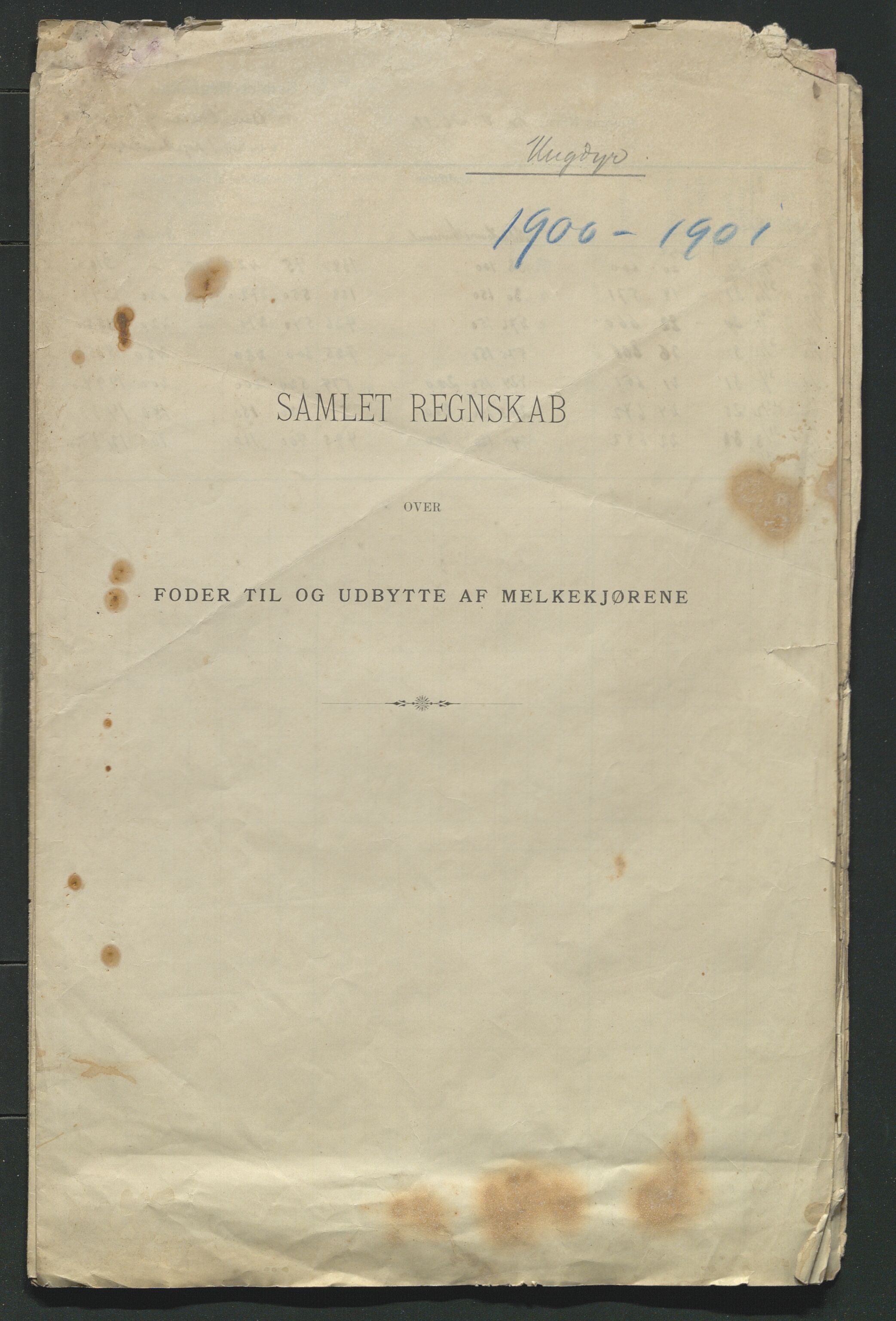 Åker i Vang, Hedmark, og familien Todderud, AV/SAH-ARK-010/R/Ra/L0003/0003: Regnskapsbøker/lister / Regnskapslister over for og utbytte av melkedyrene, 1900-1902