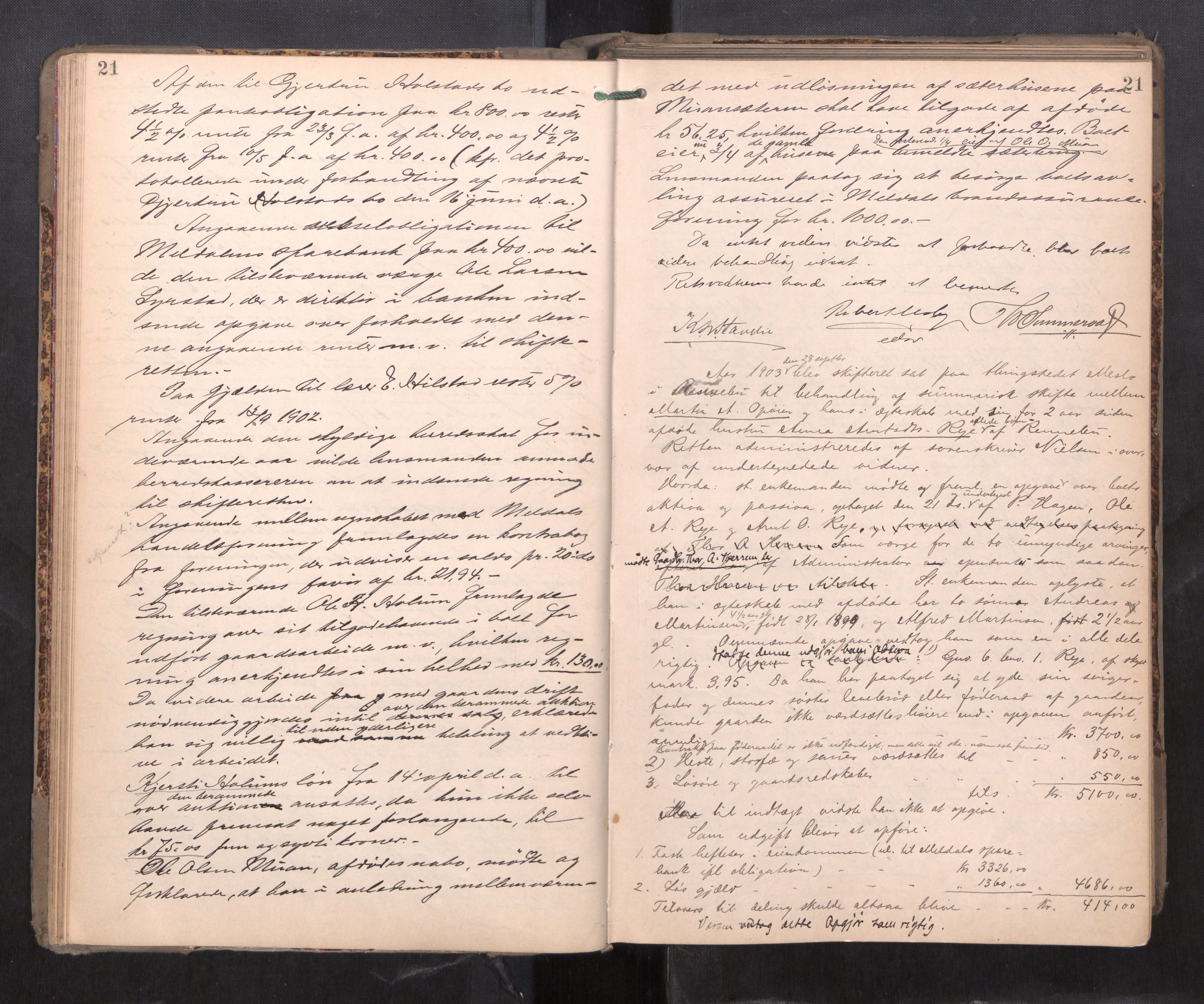 Orkdal sorenskriveri, AV/SAT-A-4169/1/3/3B/L0011: Skiftebehandlingsprotokoll, 1902-1914, s. 21