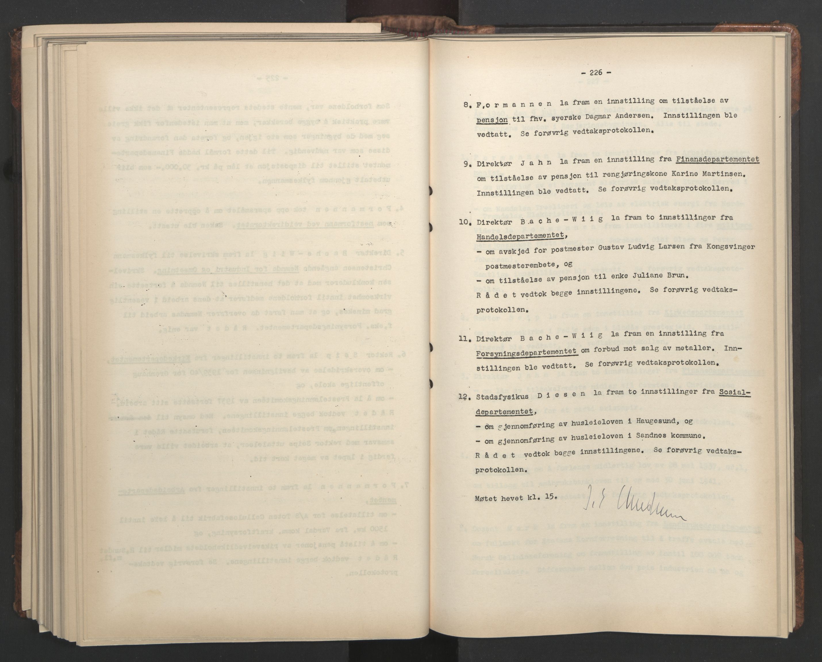 Administrasjonsrådet, AV/RA-S-1004/A/L0001: Møteprotokoll med tillegg 15/4-25/9, 1940, s. 226