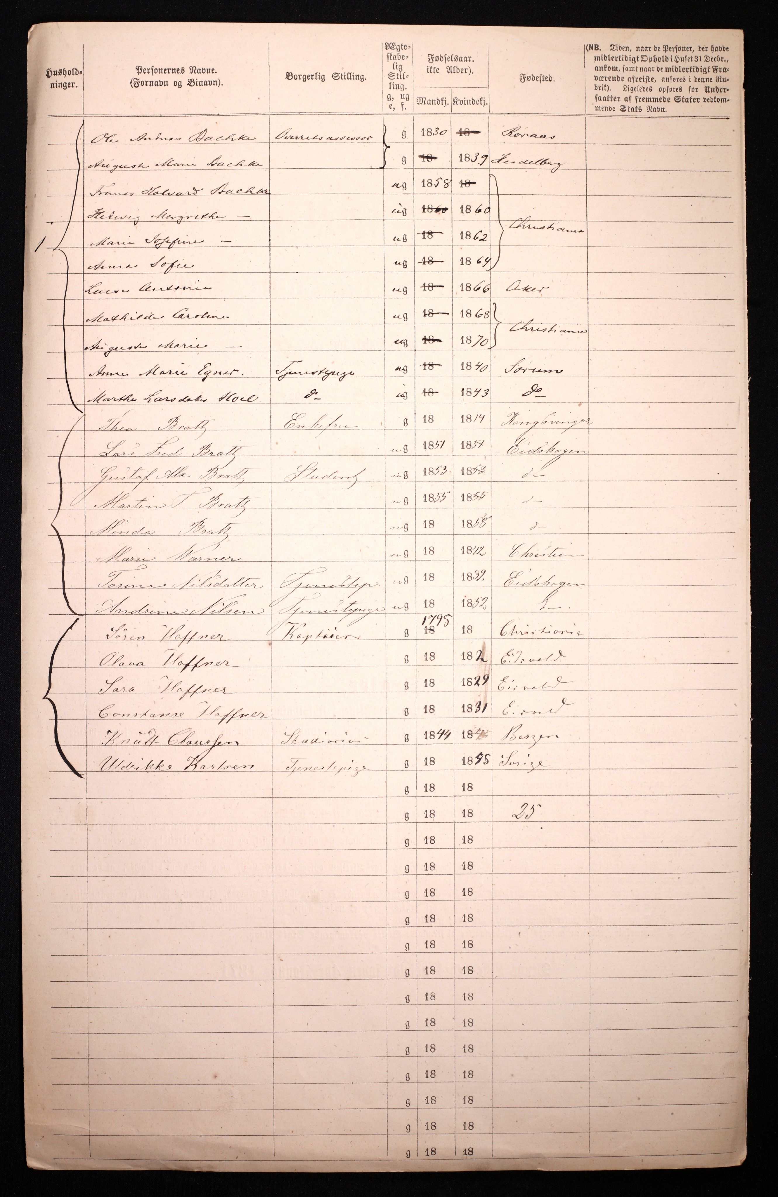 RA, Folketelling 1870 for 0301 Kristiania kjøpstad, 1870, s. 2910