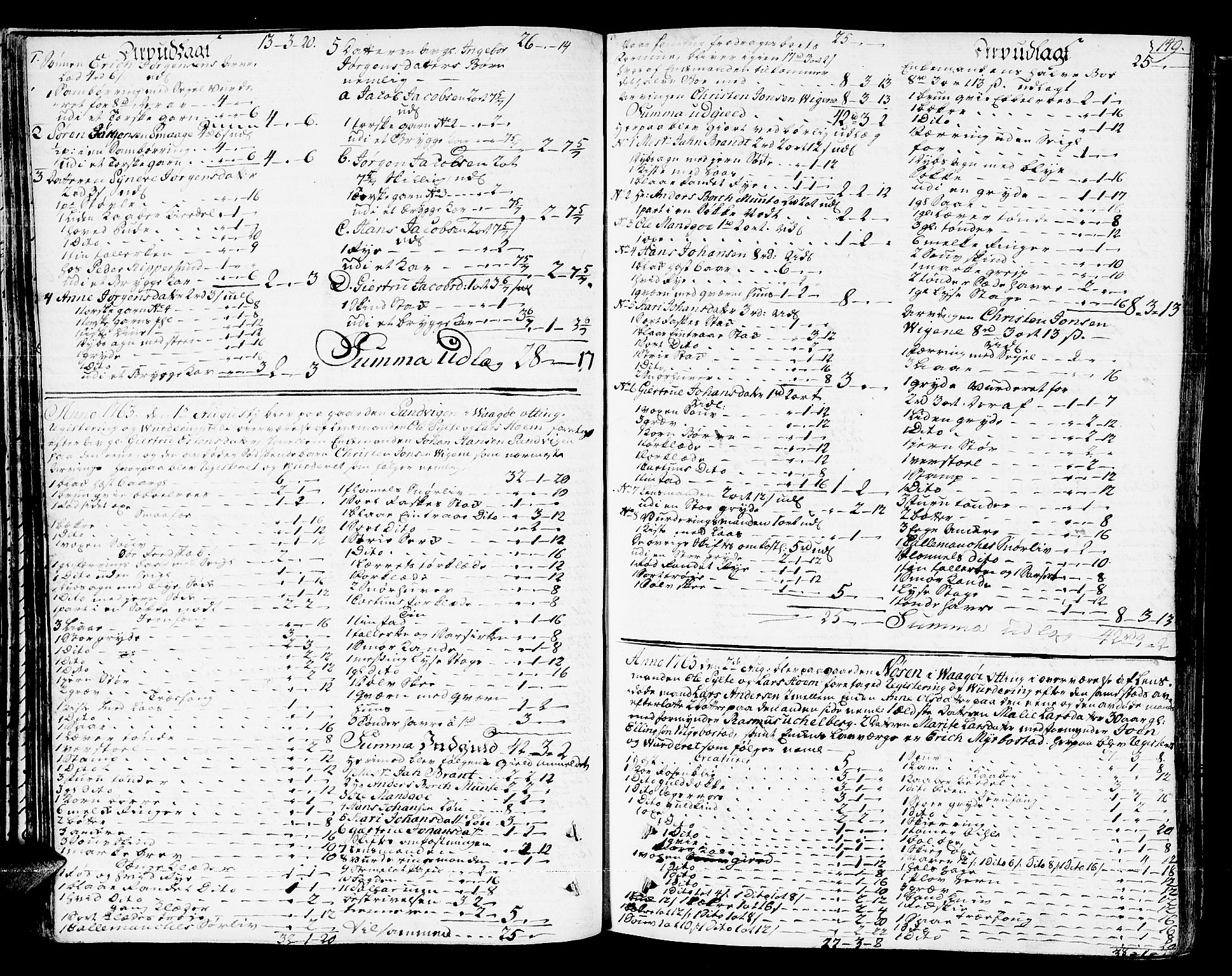 Romsdal sorenskriveri, AV/SAT-A-4149/1/3/3A/L0009: Skifteprotokoll, 1761-1773, s. 148b-149a