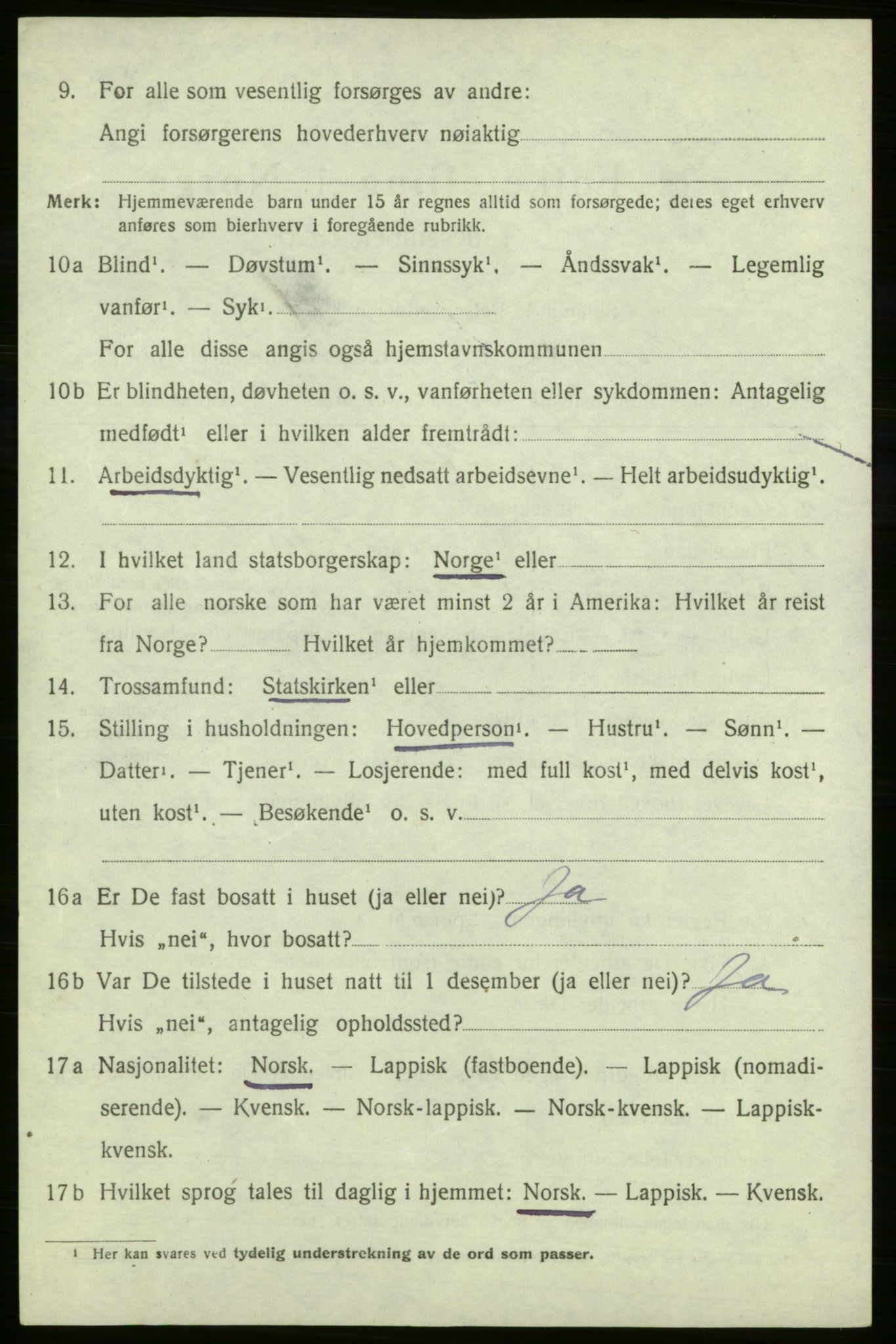 SATØ, Folketelling 1920 for 2017 Kvalsund herred, 1920, s. 2755